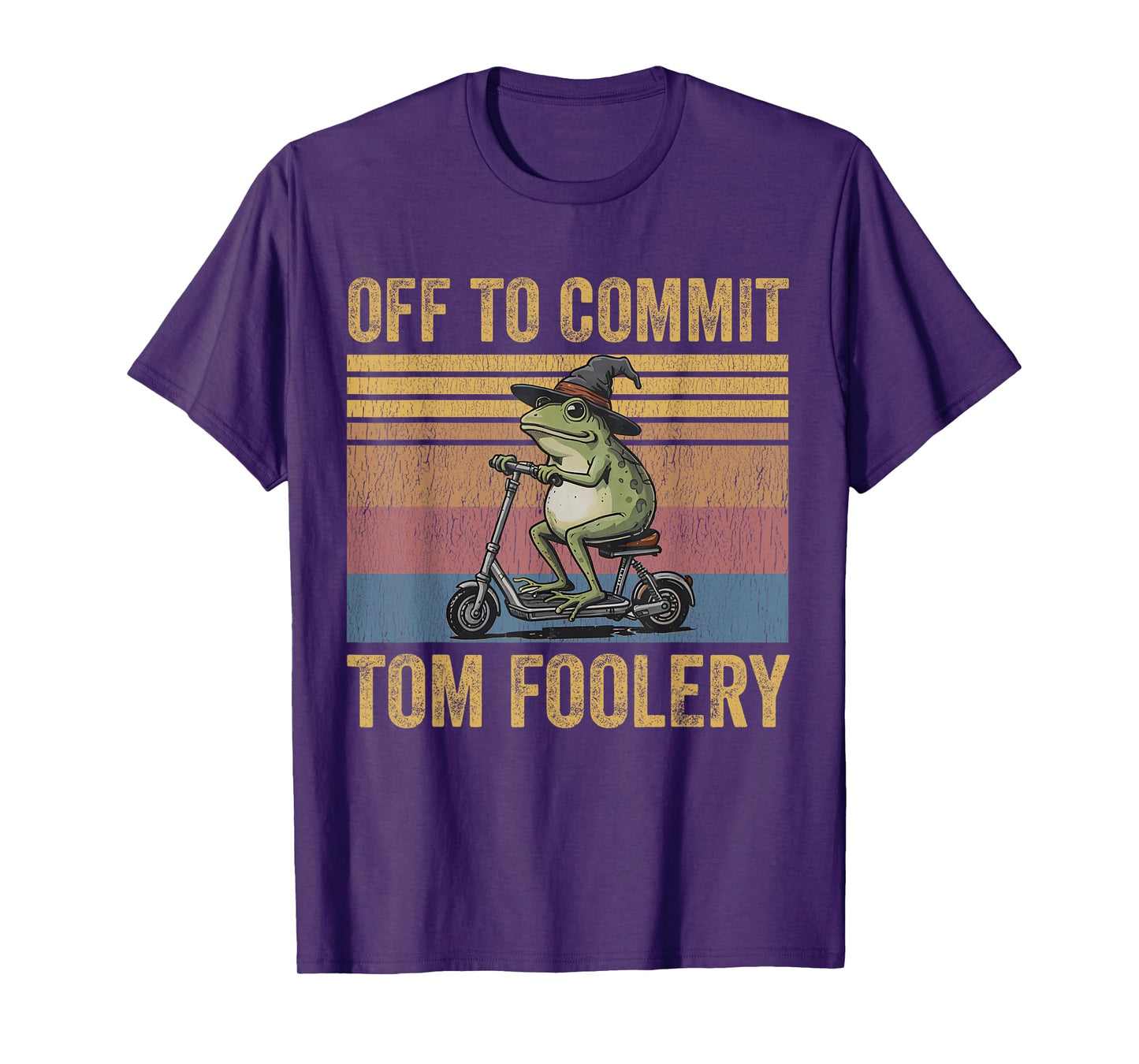 Off To Commit Tom Foolery Vintage Frog Toad Wizard T-Shirt