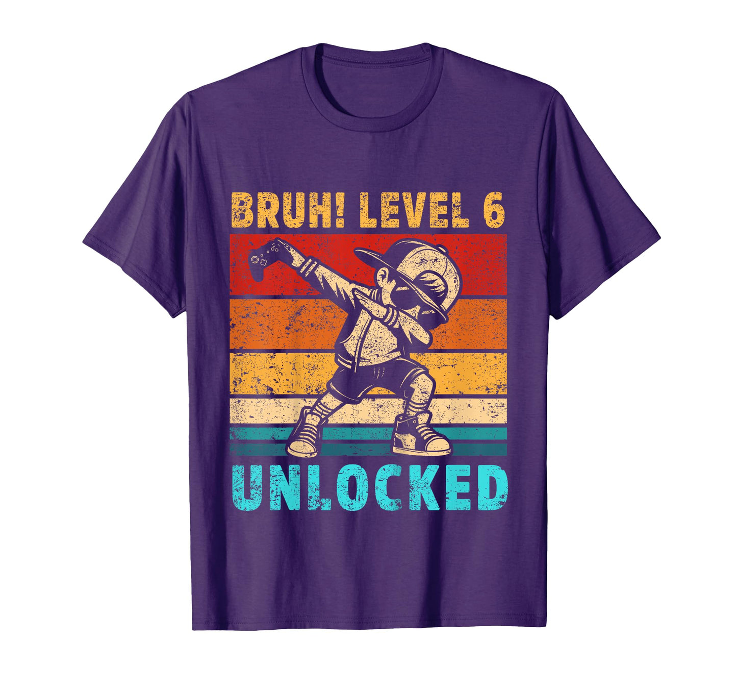 Kids 6 Year Old Birthday Dabbing Boy Bruh 6th level unlocked T-Shirt