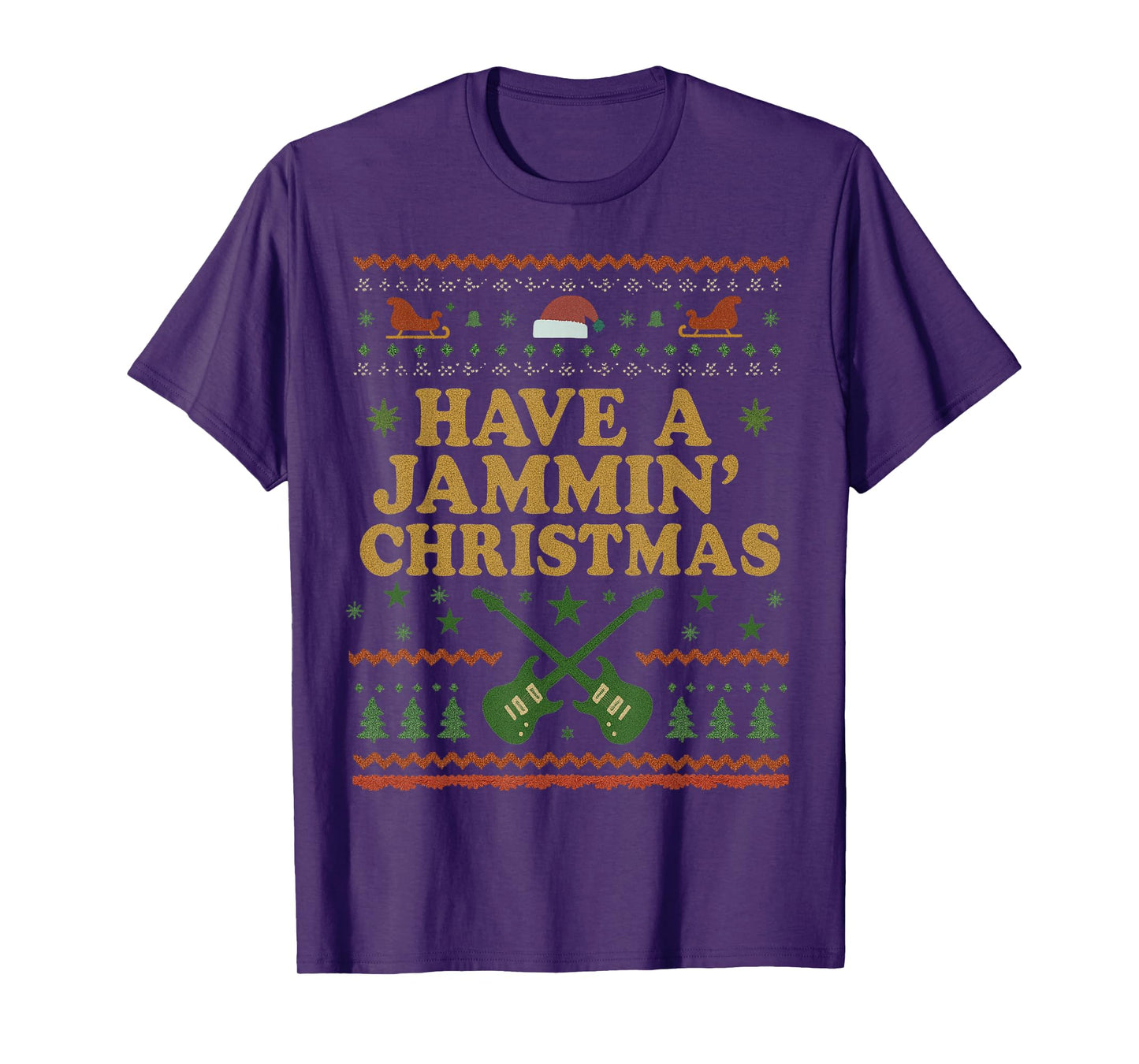 Rock Guitar Christmas Vintage Funny Xmas T-Shirt