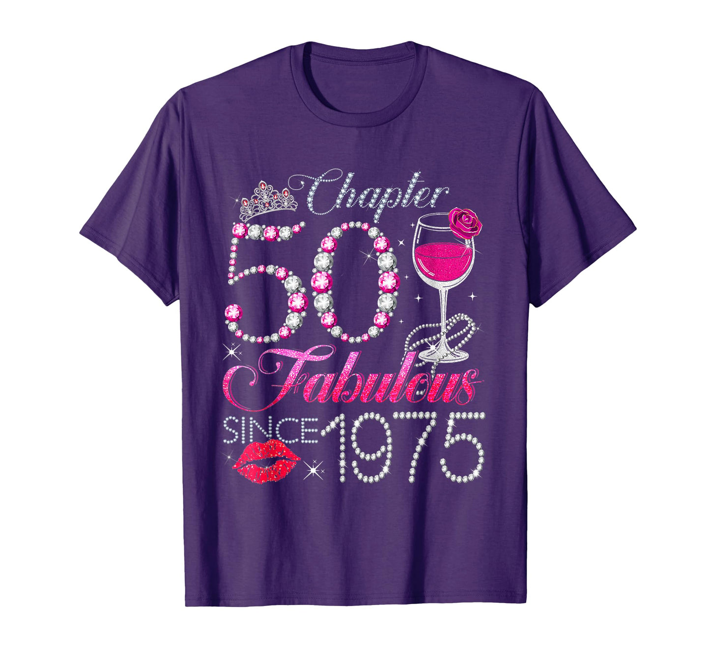 Chapter 50 Fabulous Since 1975 50th Birthday Queen Diamond T-Shirt