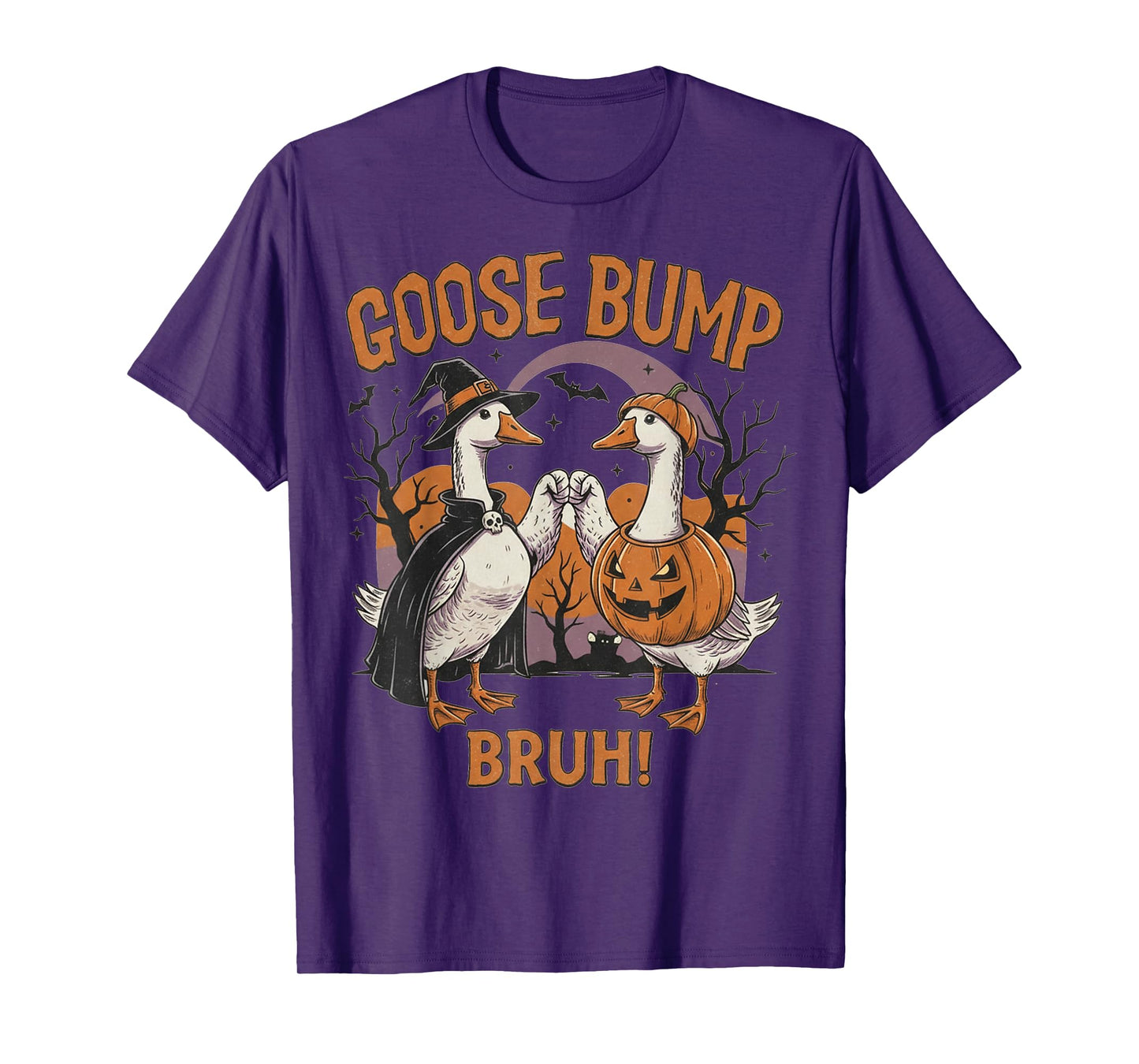 Halloween Goose Bump Pumpkin Costume Funny Spooky Goose T-Shirt