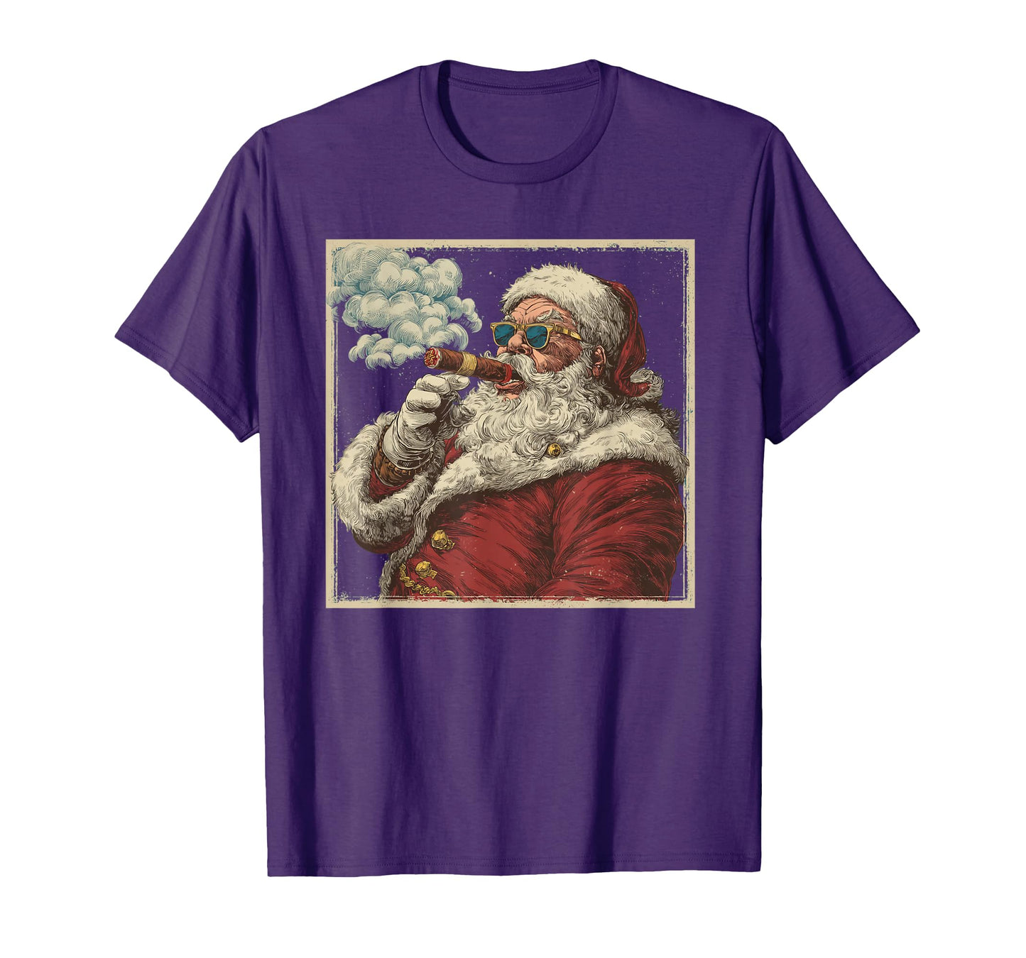 Awesome Cigar Santa Graphic T-Shirt