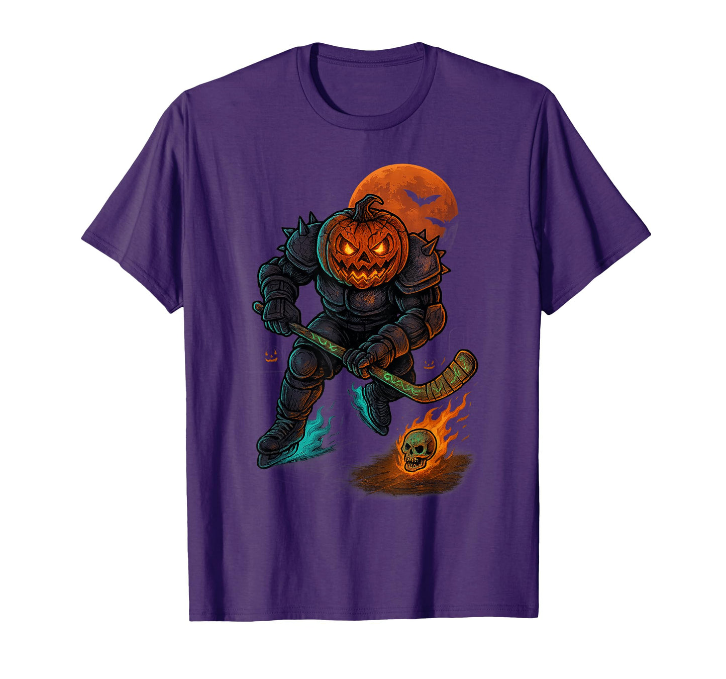 Skeleton Ice Hockey Halloween Sport Costume Men Boys Kids T-Shirt