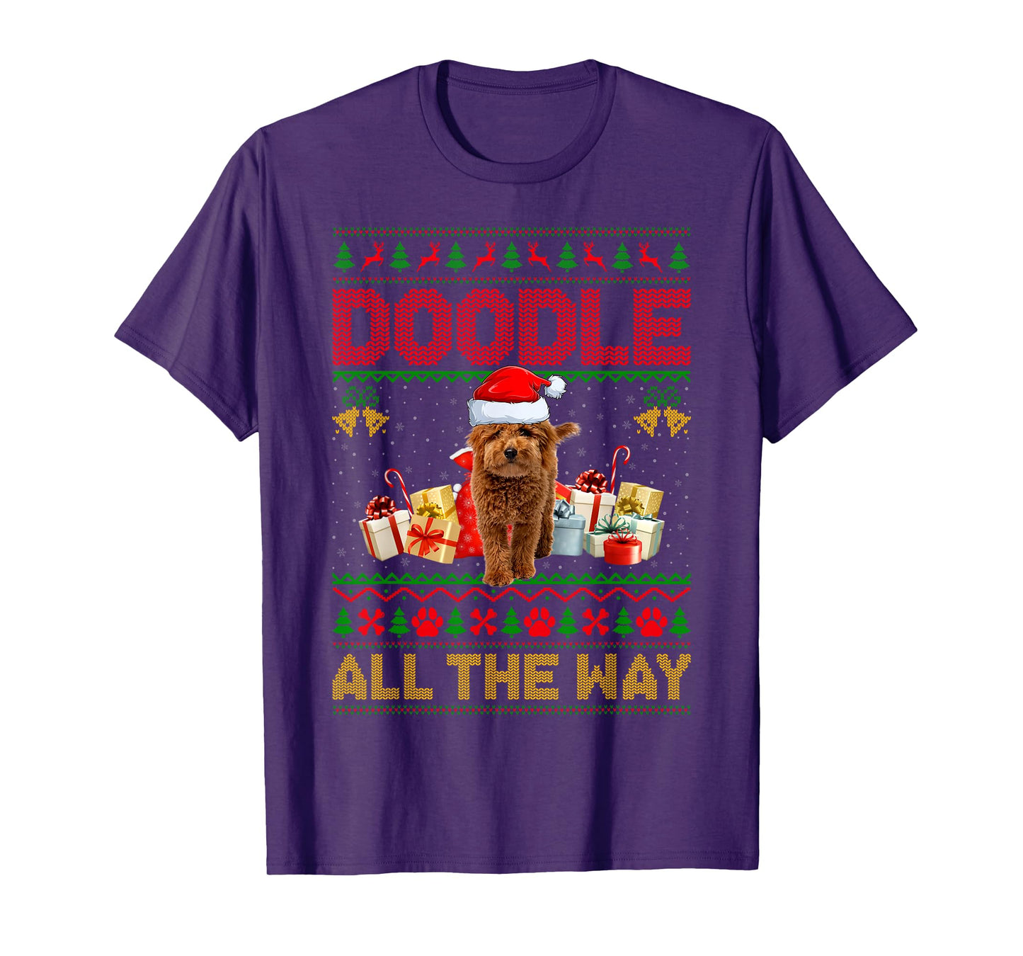 Goldendoodle Dog Ugly Christmas Sweaters Pet Dog Lover Xmas T-Shirt