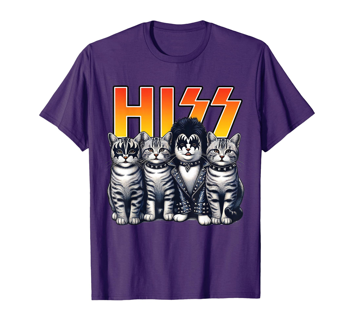 Cute Hiss Cats Rock Kittens Kitty Rocking Music Cat Lovers T-Shirt