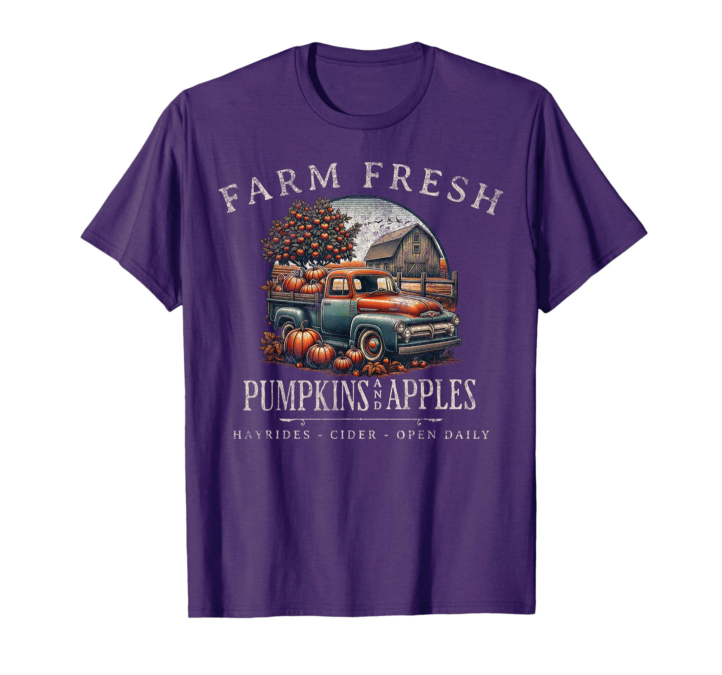 Farm Fresh Pumpkins Apple Orchard Pumpkin Patch Rustic Fall T-Shirt