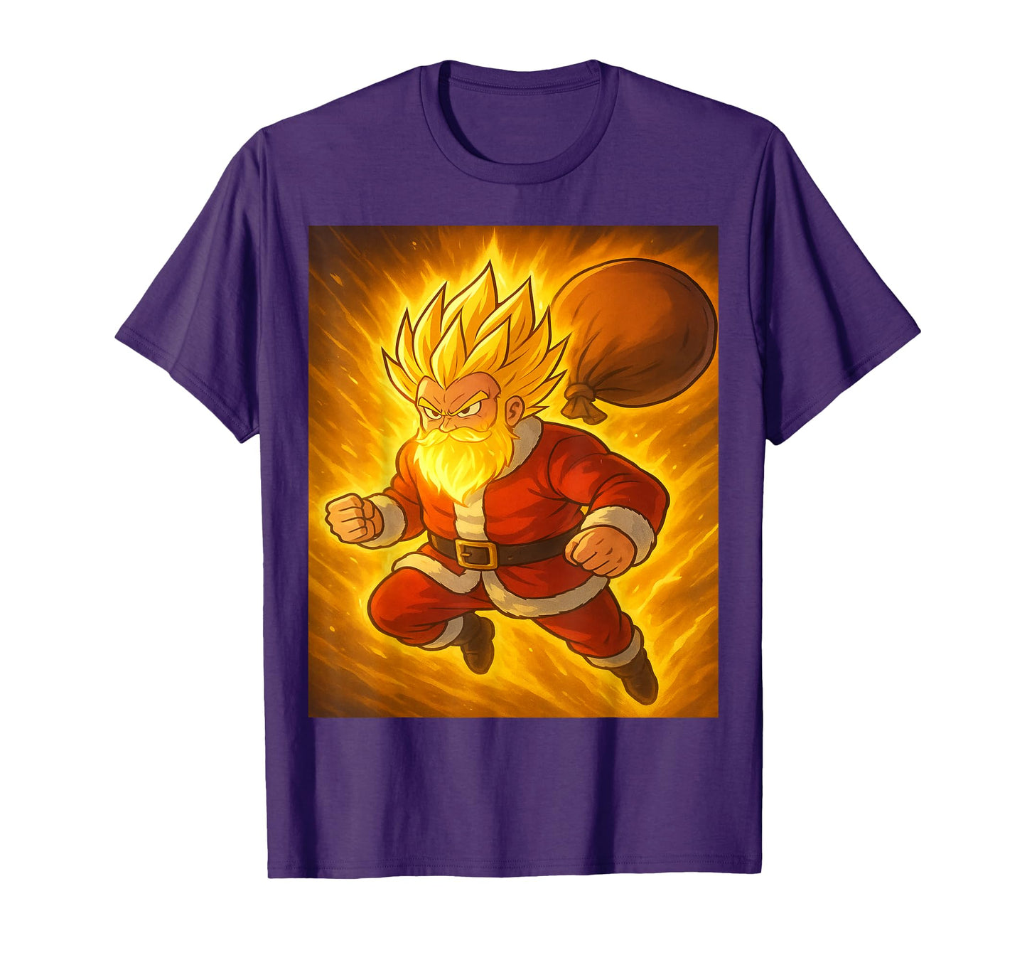 Super Powered Santa Anime Meme T-Shirt