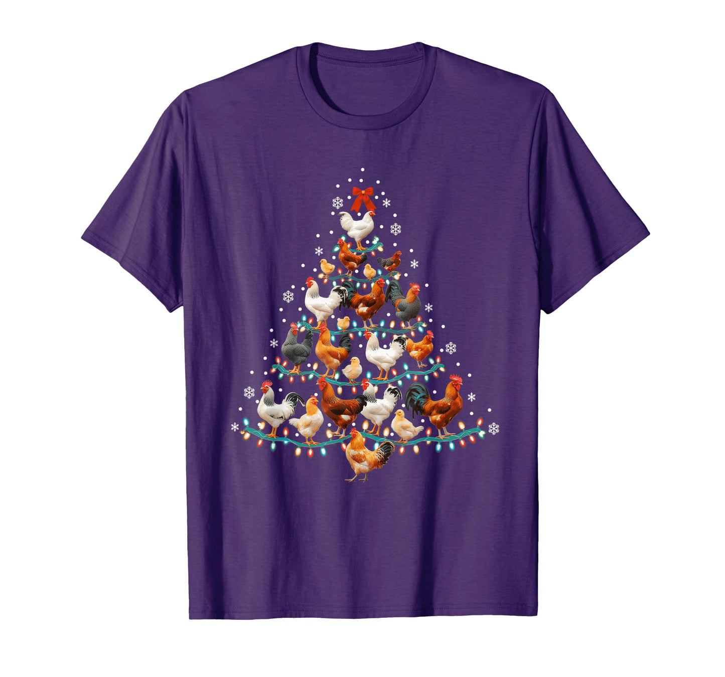 Chicken Christmas Tree Ornament Decor Xmas Family Matching T-Shirt