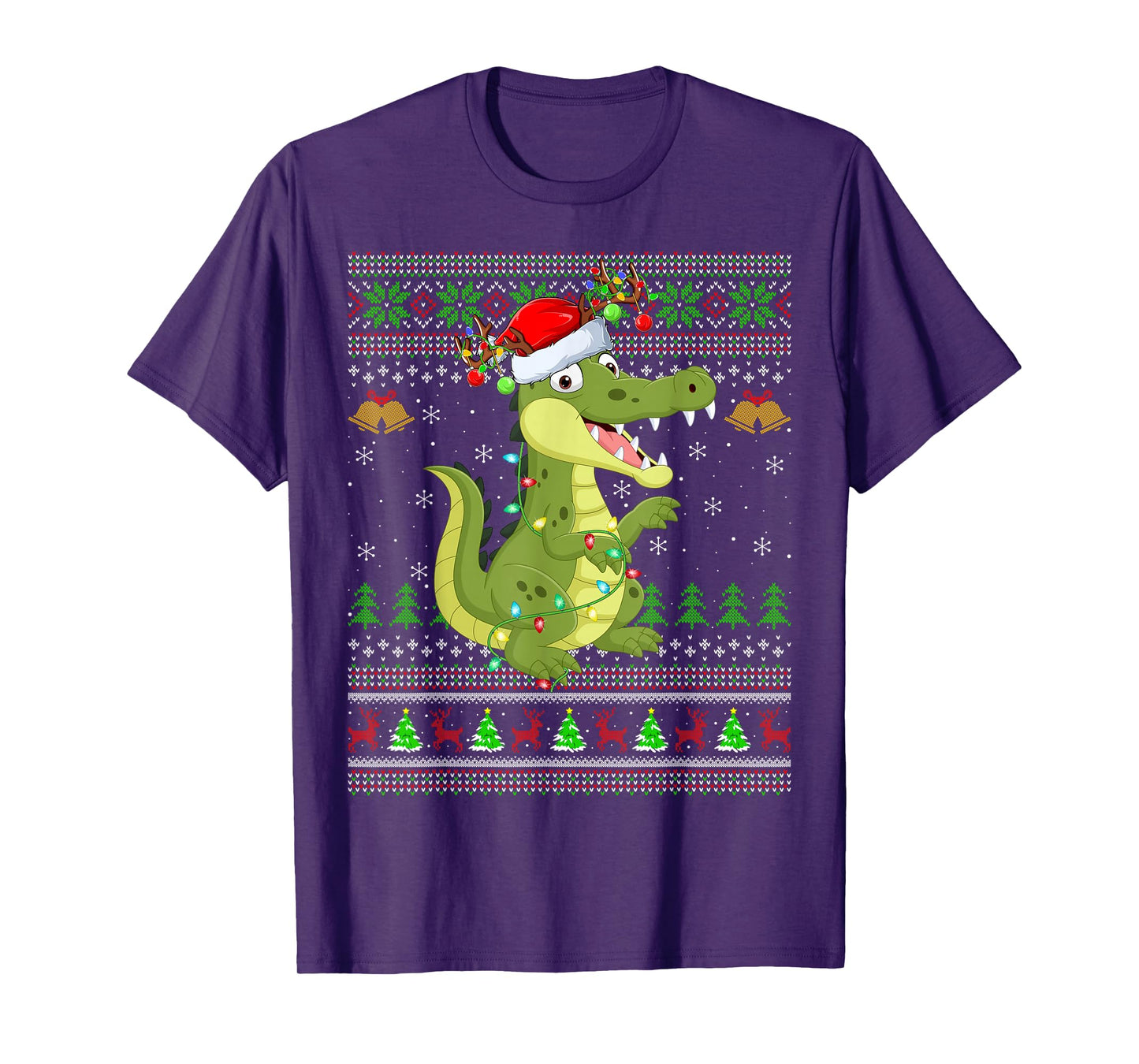 Alligator Ugly Christmas Sweaters Holiday Santa Cute Xmas T-Shirt