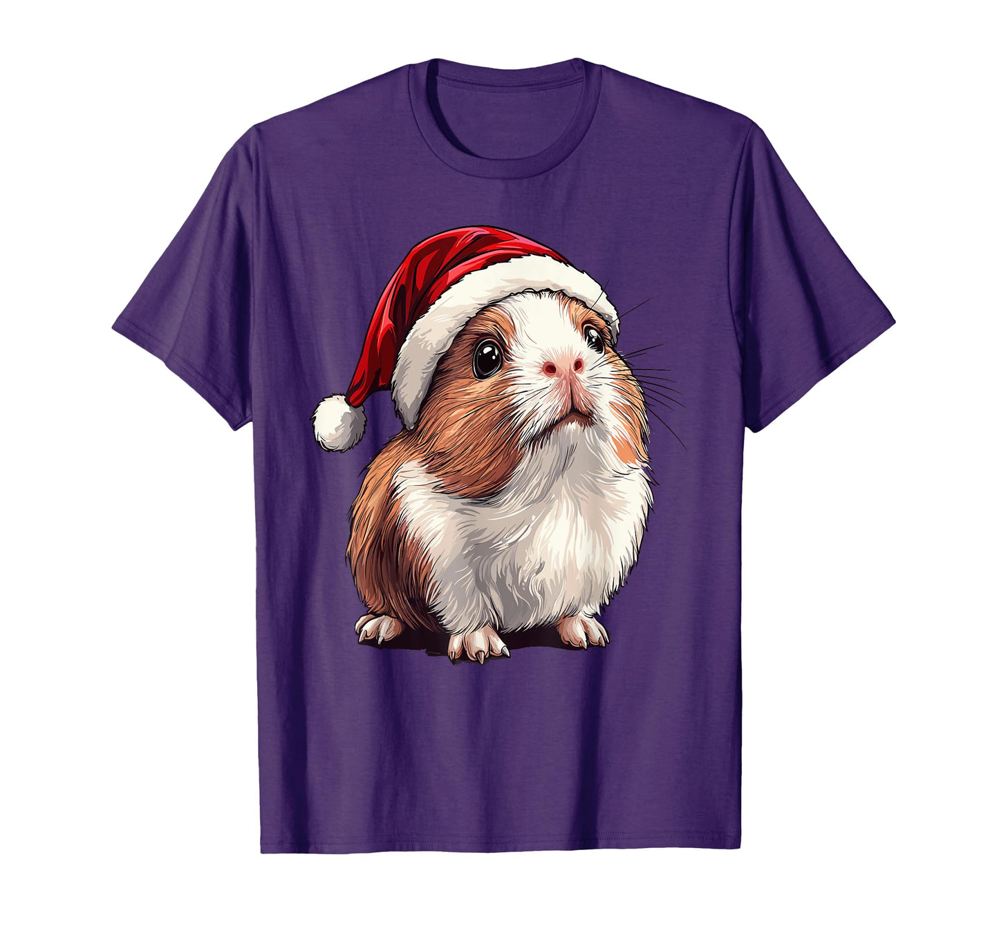 Xmas Guinea Pig Lovers Christmas Pajama Guinea Pig Santa Hat T-Shirt