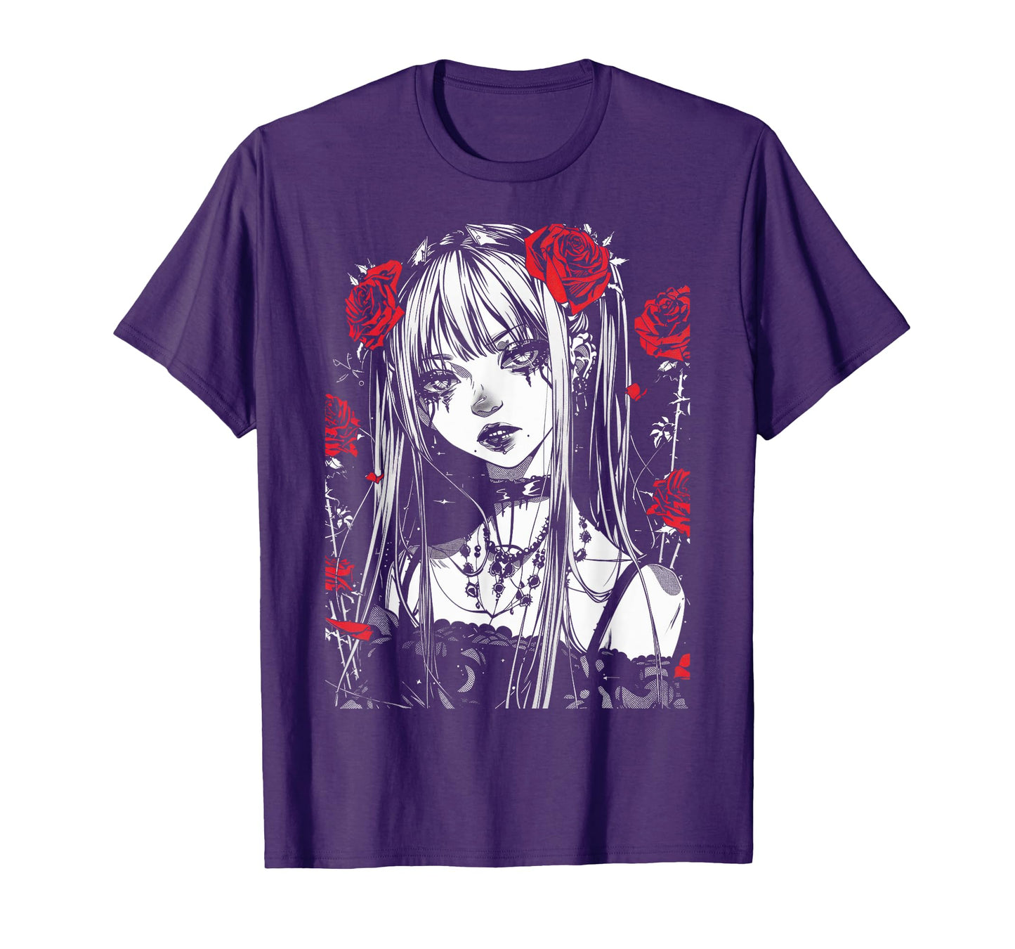Anime Japanese Goth Cyberpunk City Feminine Art Aesthetic T-Shirt
