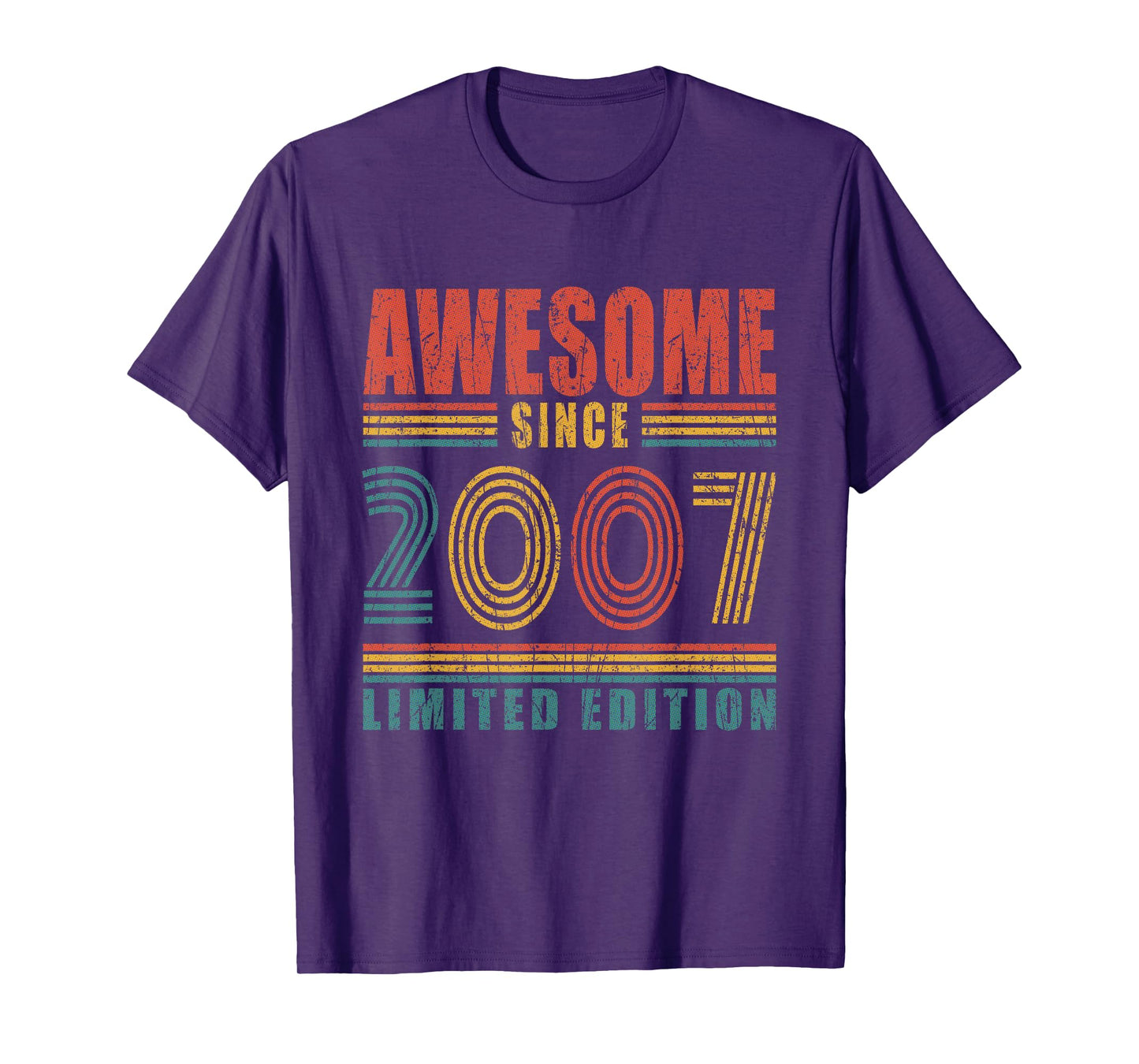 18th Birthday Awesome Since 2007 Vintage 18 Birthday T-Shirt