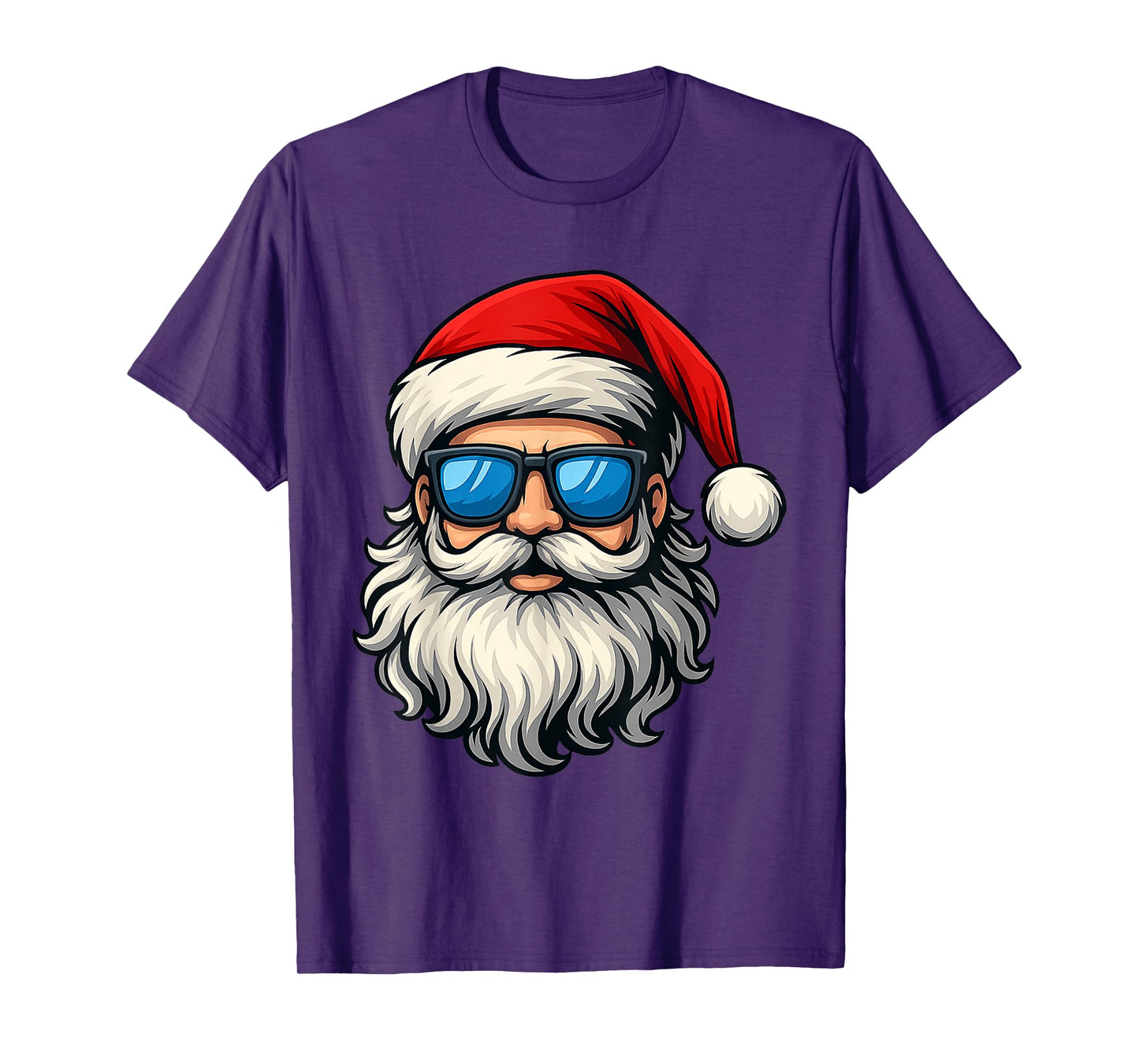 Santa Face Retro Sunglasses Christmas Shirts for Mens Boys T-Shirt