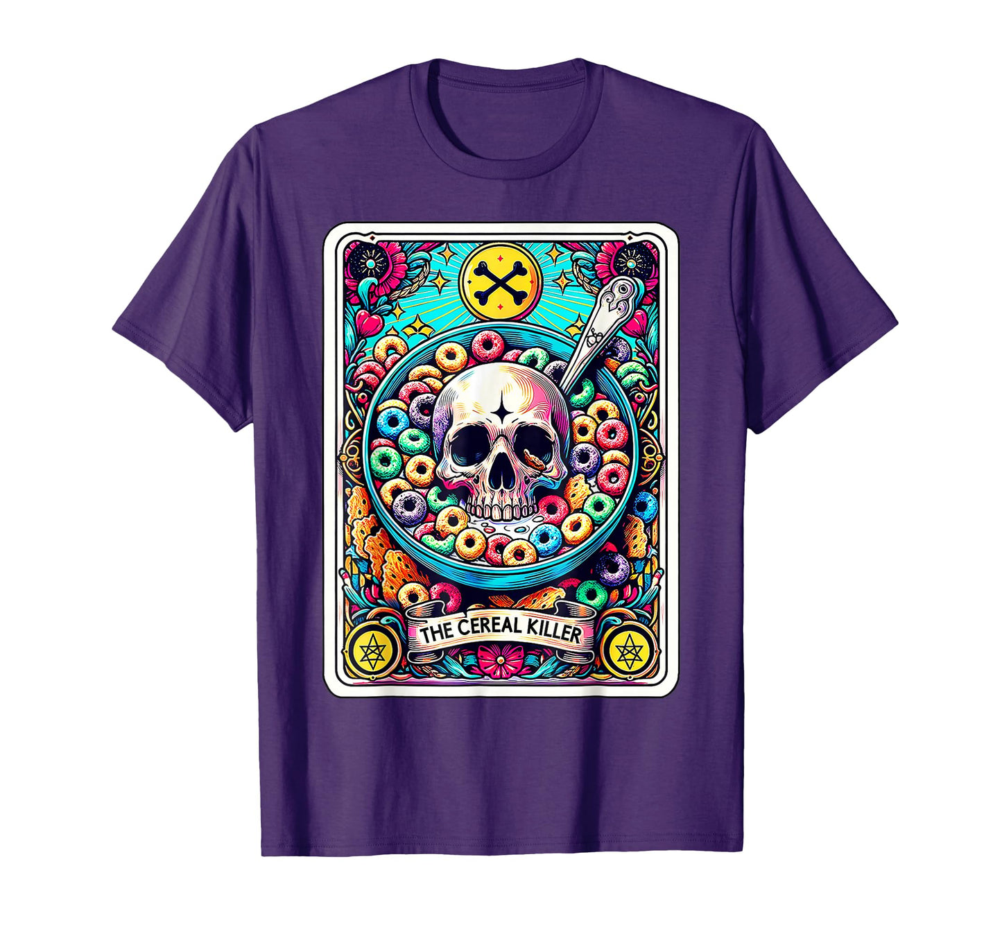 The Cereal Killer Tarot Card Funny Horror Halloween Costume T-Shirt