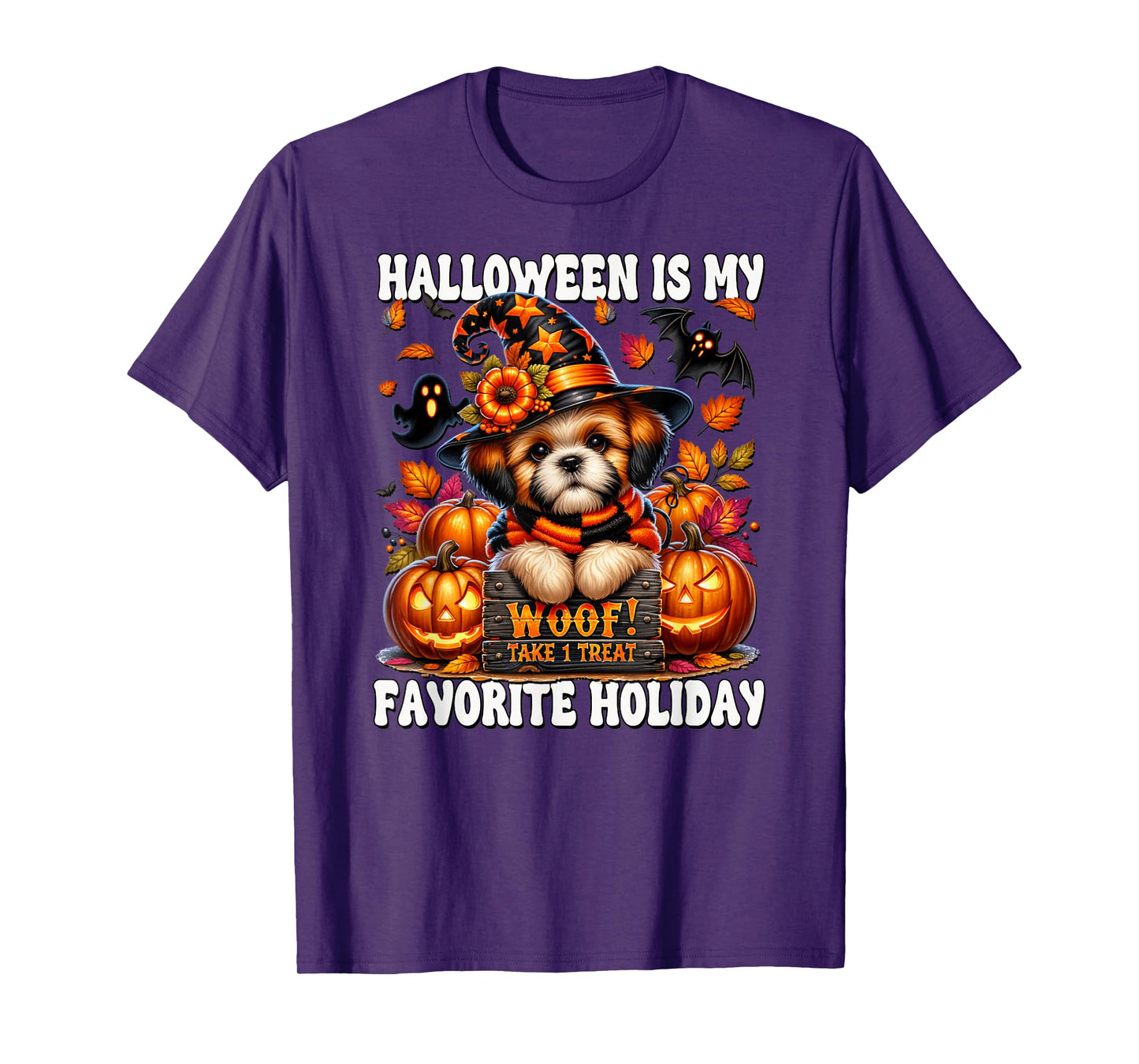 Halloween is My Favorite Holiday Graphic for Shih Tzu Mom T-Shirt