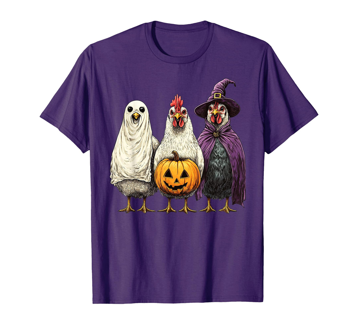Poultrygeist Chicken Ghost Spooky Season Funny Chicken Witch T-Shirt
