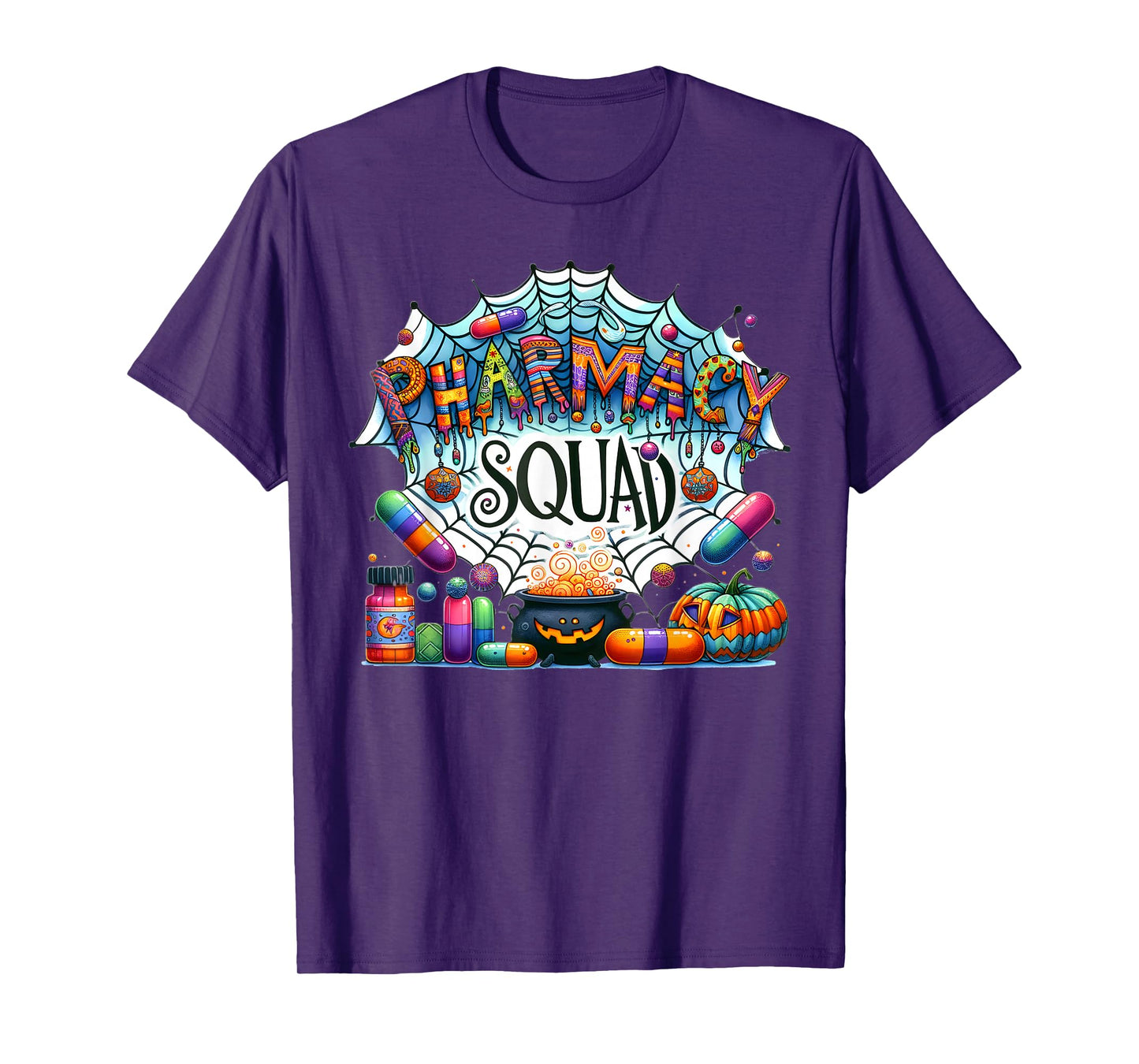Funny Pharmacy Squad Technician Pumpkin Halloween T-Shirt