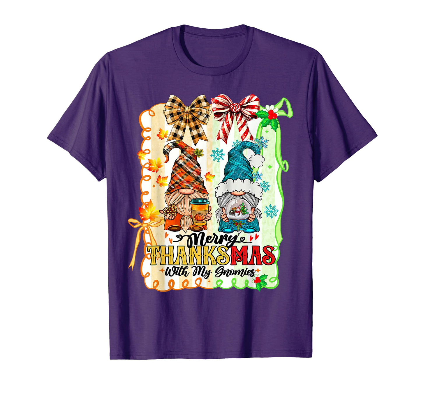 Merry Thanksmas with My Gnomies Mixed Thanksgiving Christmas T-Shirt