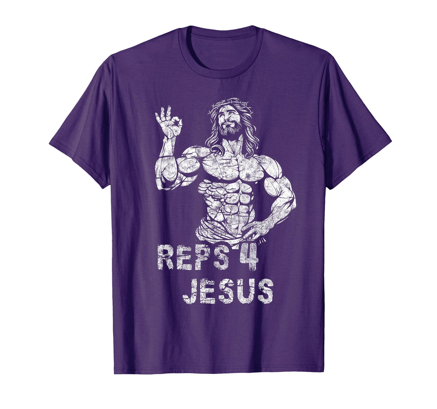 Funny Christian Reps 4 Jesus Funny Workout Bodybuilding Gym T-Shirt