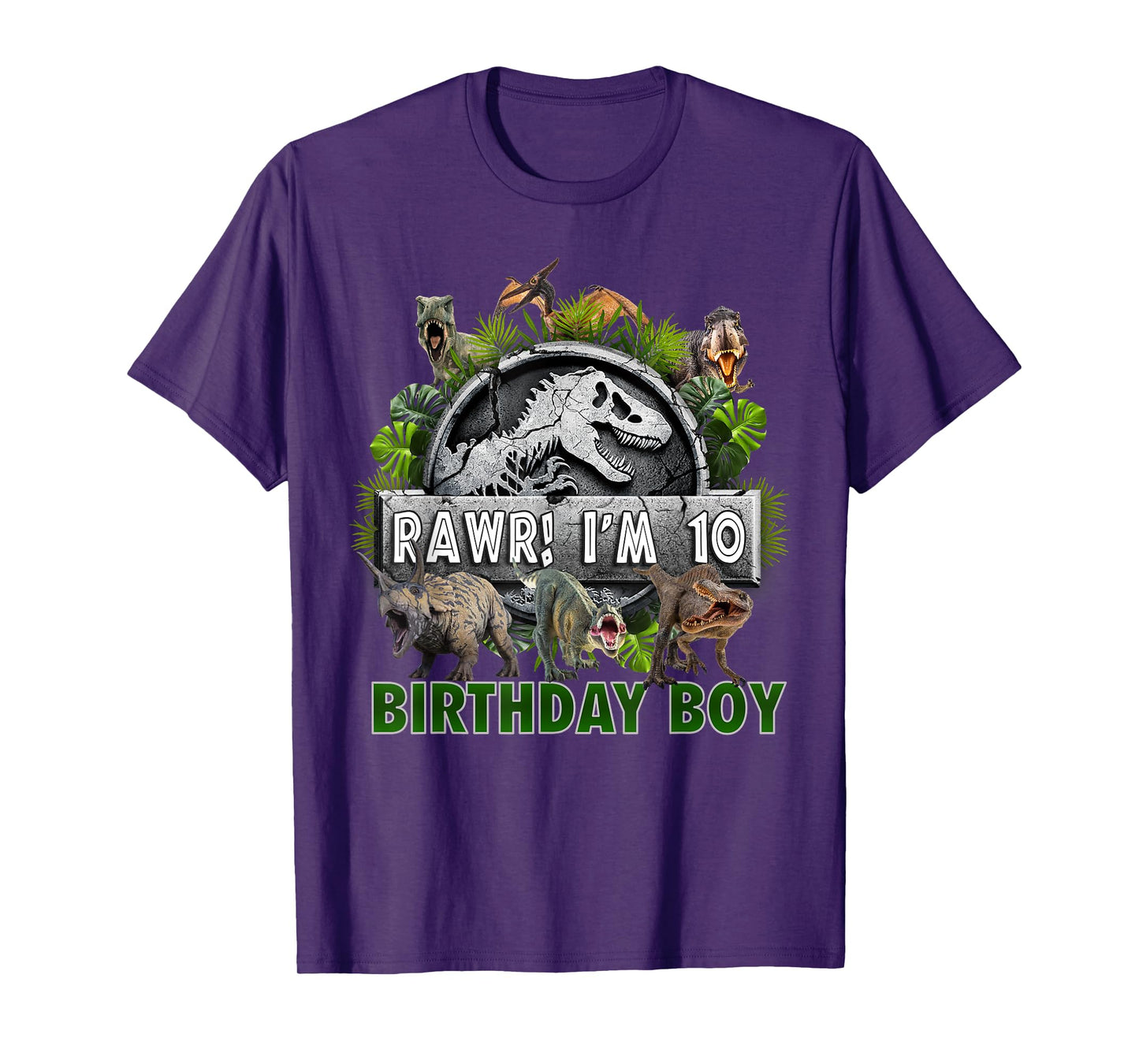 Kids 10 Year Old Shirt 10th Birthday Boy T Rex Dinosaur T-Shirt