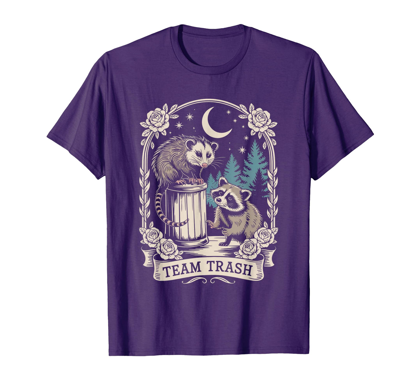 Team Trash Raccoon Possum Vintage Tarot Card Funny Racoon T-Shirt