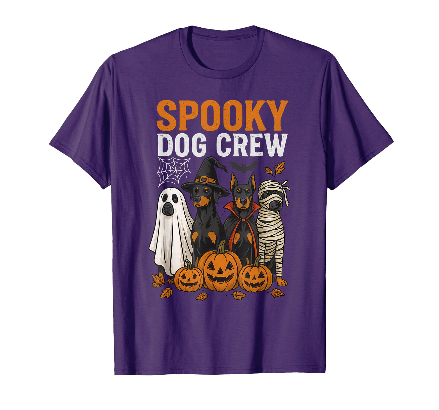 Spooky Dog Crew Halloween Costume Pumpkin Ghost T-Shirt