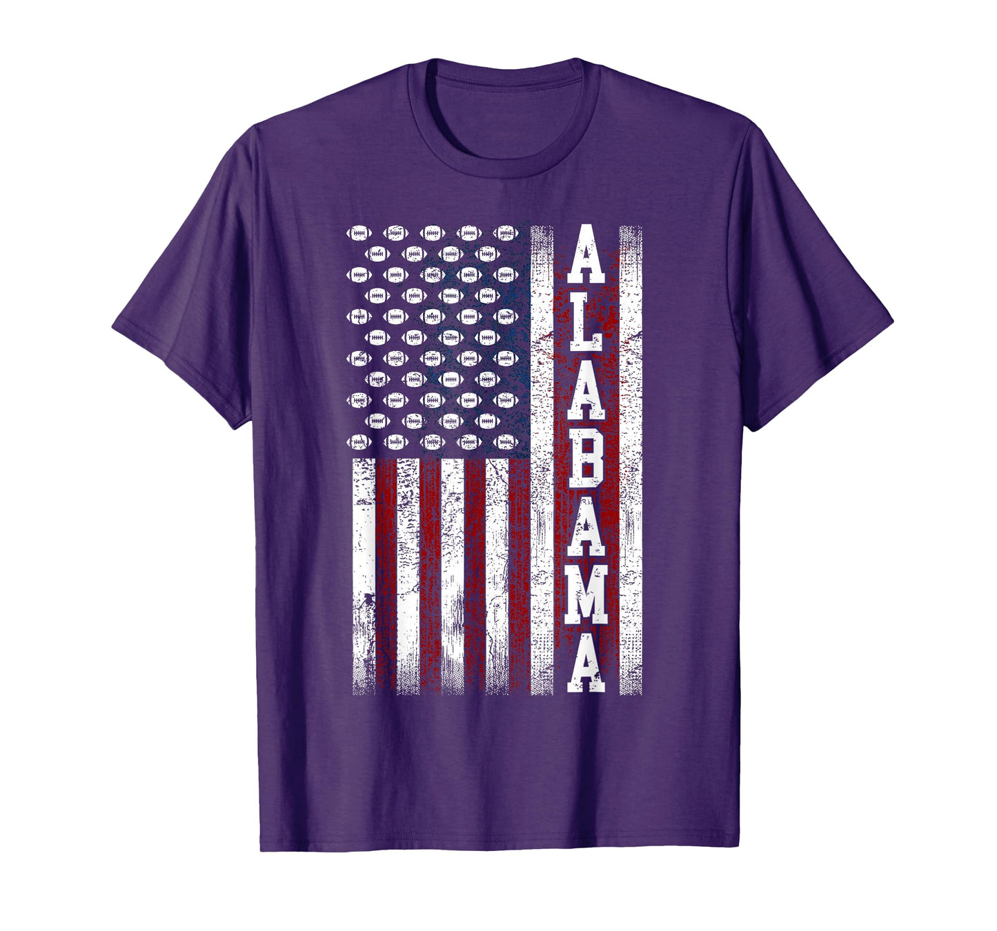 Patriotic USA Flag Alabama Football Season Party Men Women T-Shirt