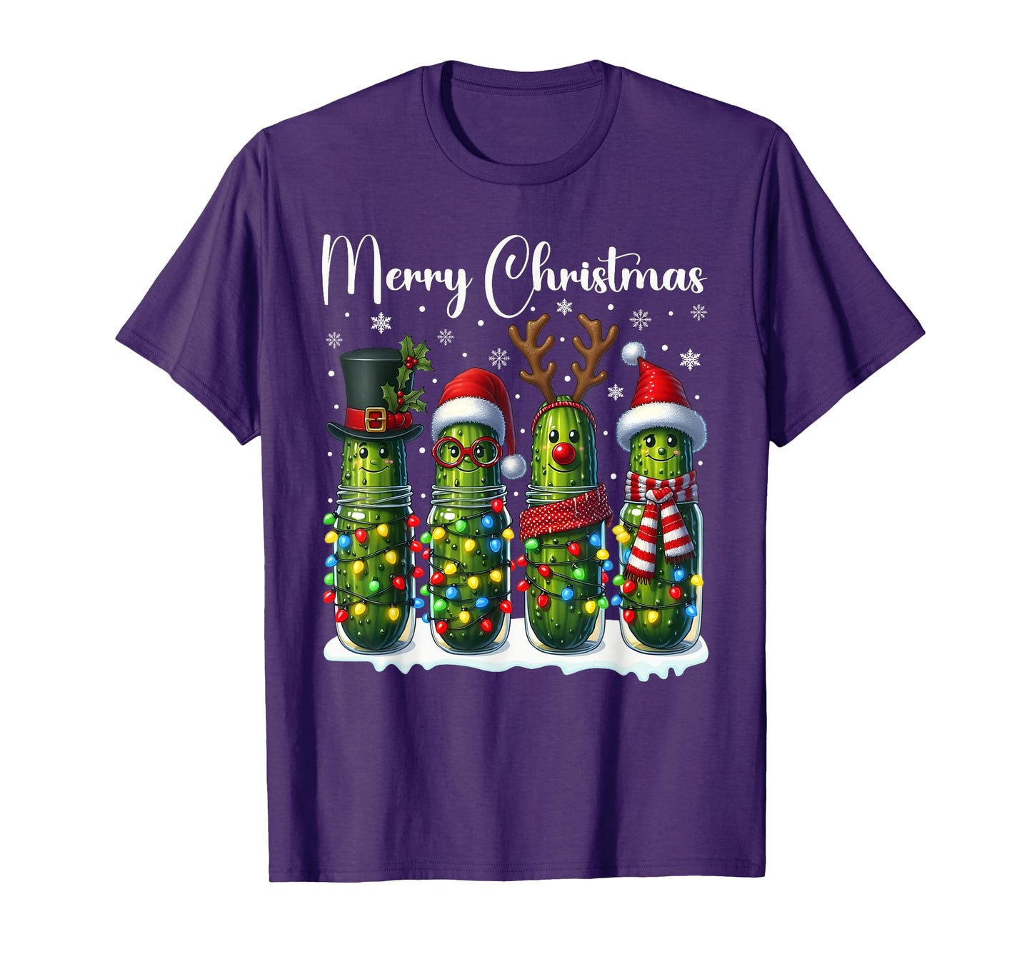 Funny Cucumbers Christmas Pajama Holiday Outfit Pickles T-Shirt