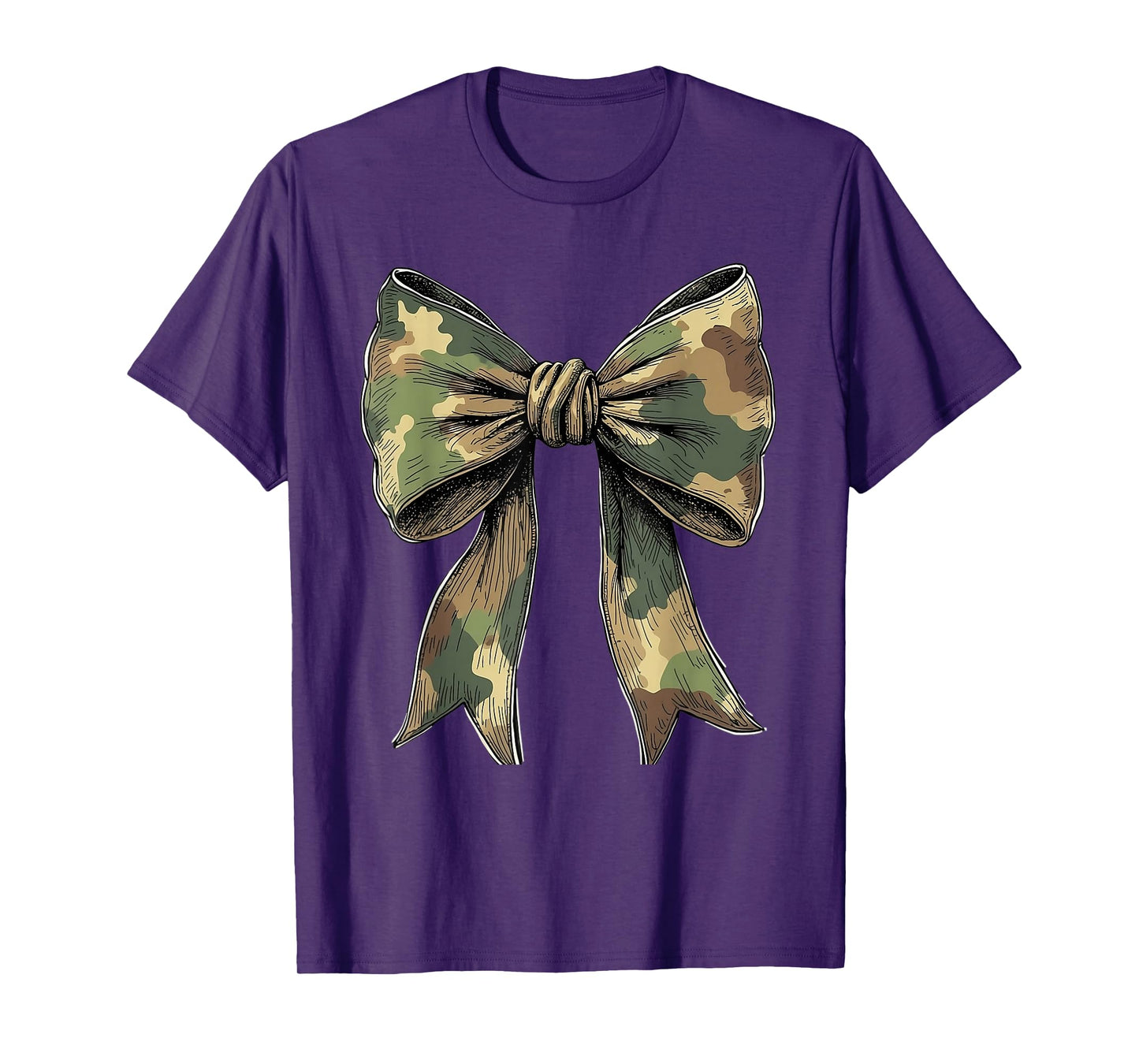 Camouflage Camo Bow Girls Camo Coquette Bow Hunting Women T-Shirt