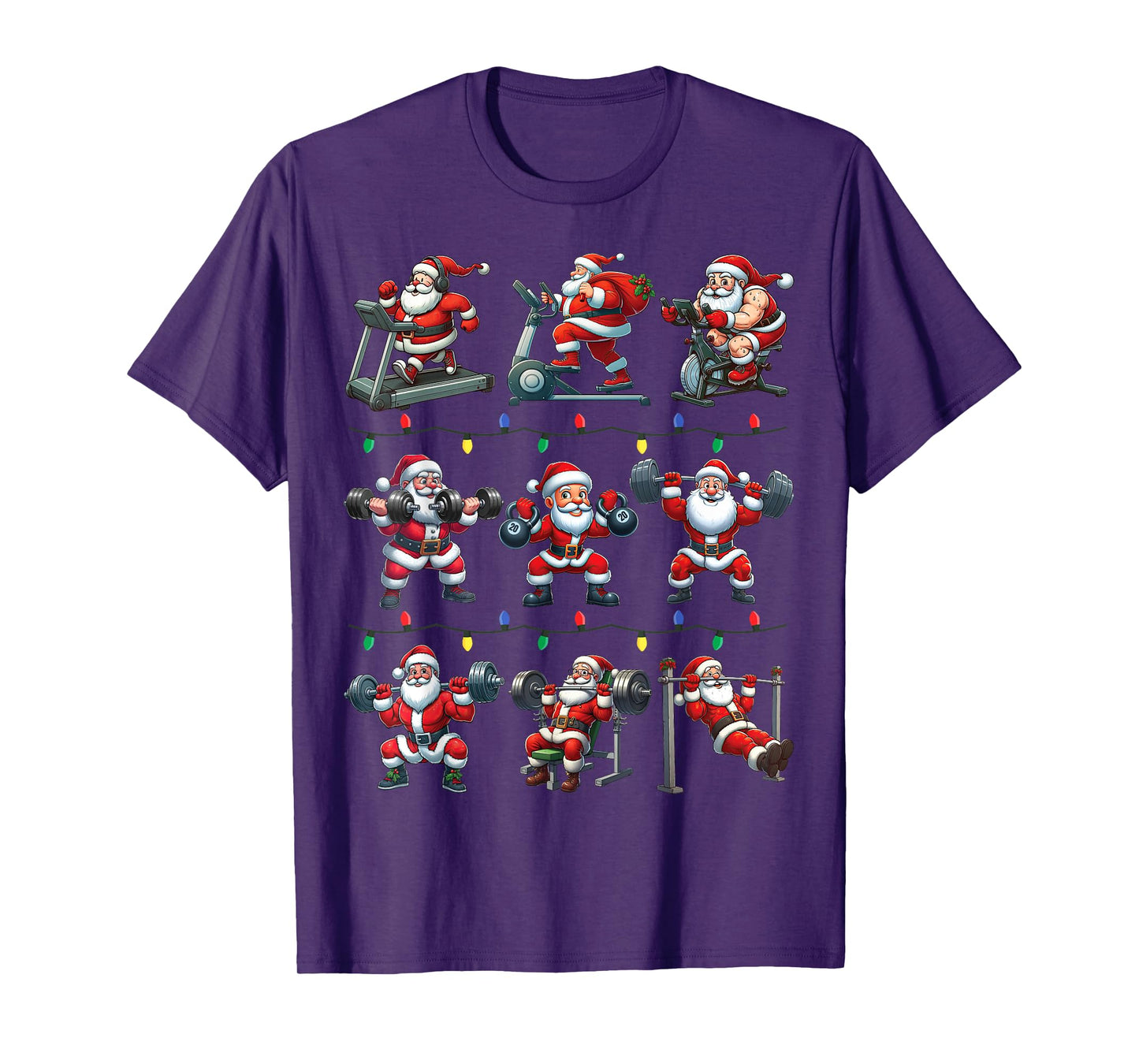 Santa Fitness Collection Gym Workout Weightlifting Christmas T-Shirt