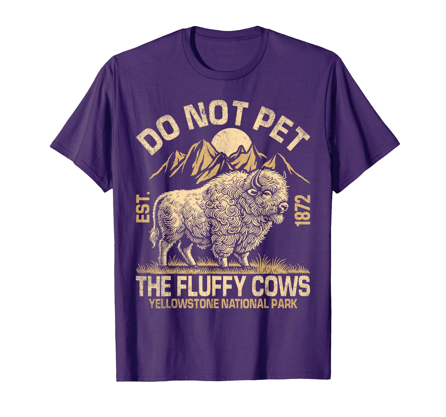 Vintage Do Not Pet The Fluffy Cows American Bison T-Shirt