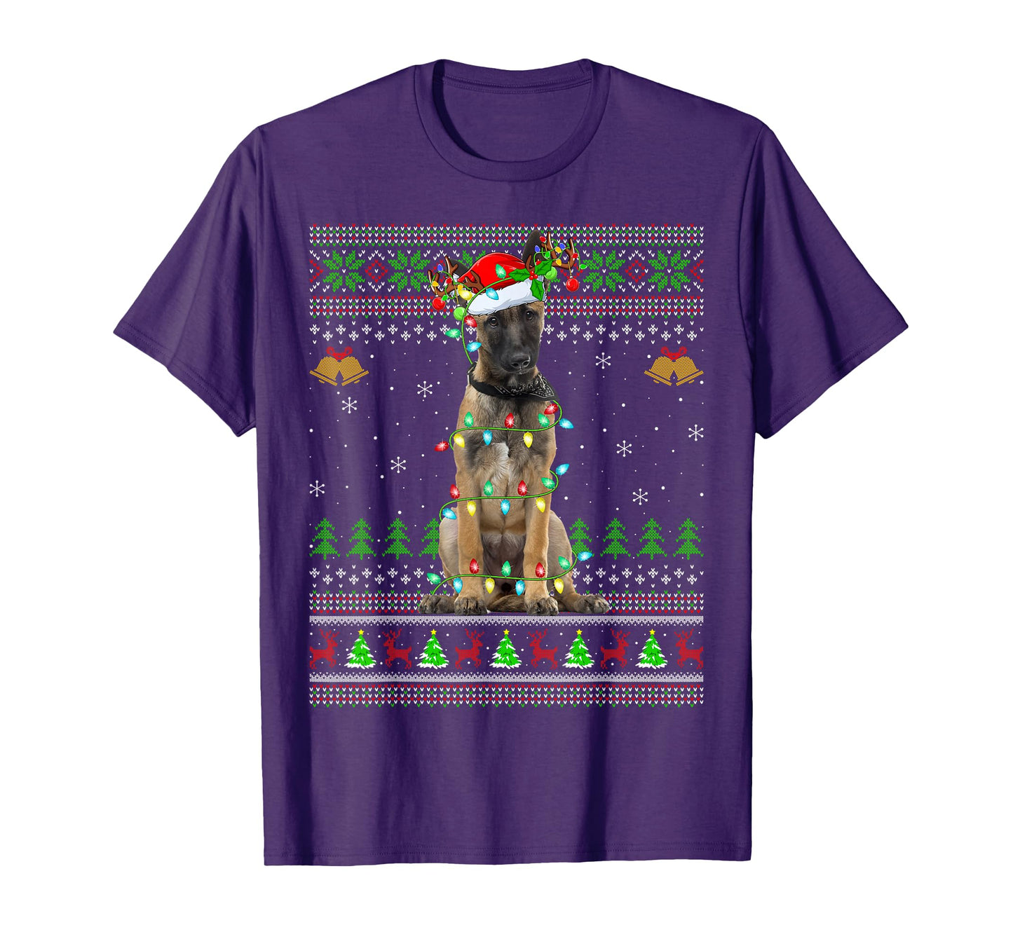 Belgian Malinois Dog Ugly Christmas Sweaters Holiday Xmas T-Shirt