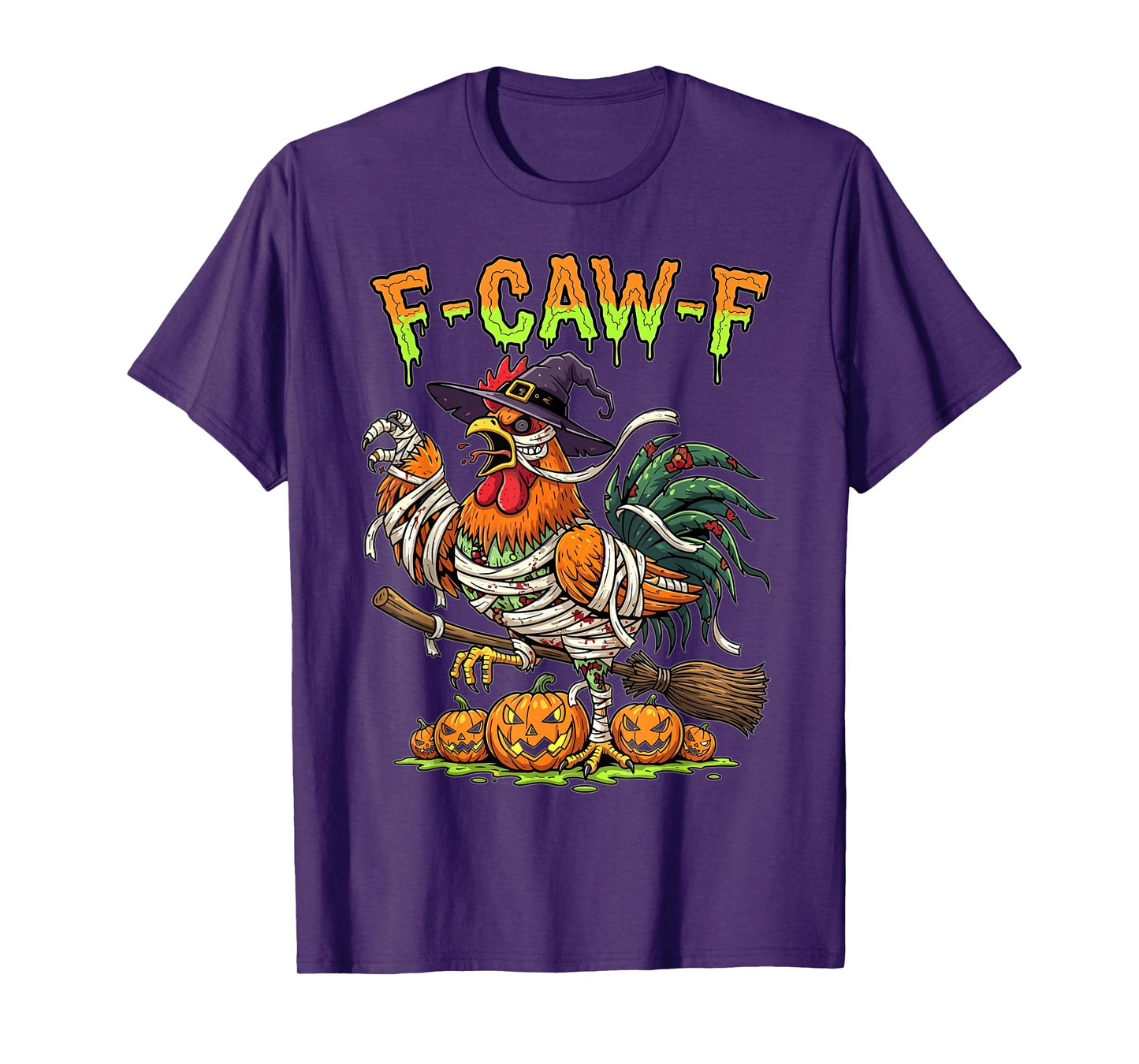 Halloween Chicken Mummy Witch Funny Pumpkin Design T-Shirt
