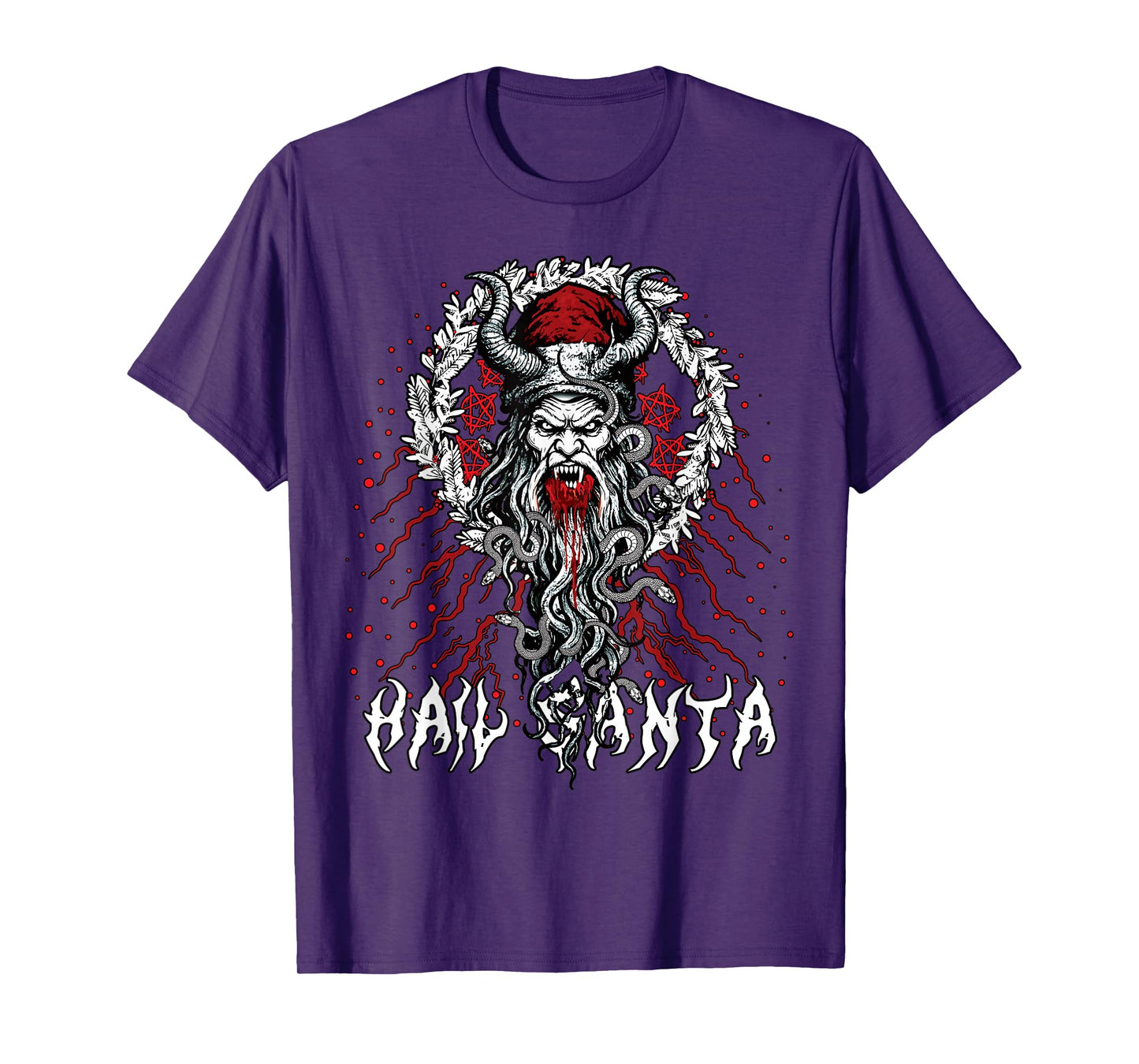 Hail Santa Wiccan Pagan Solstice Gothic Anti Christmas T-Shirt