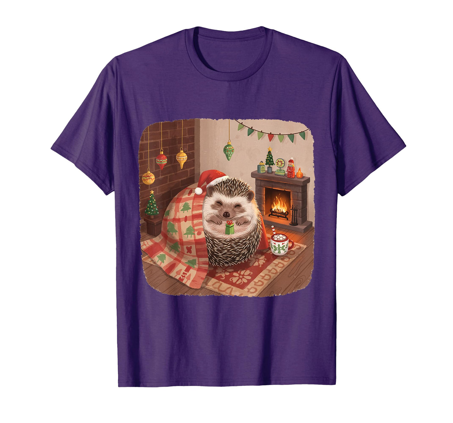 Cozy Festive Hedgehog Christmas T-Shirt