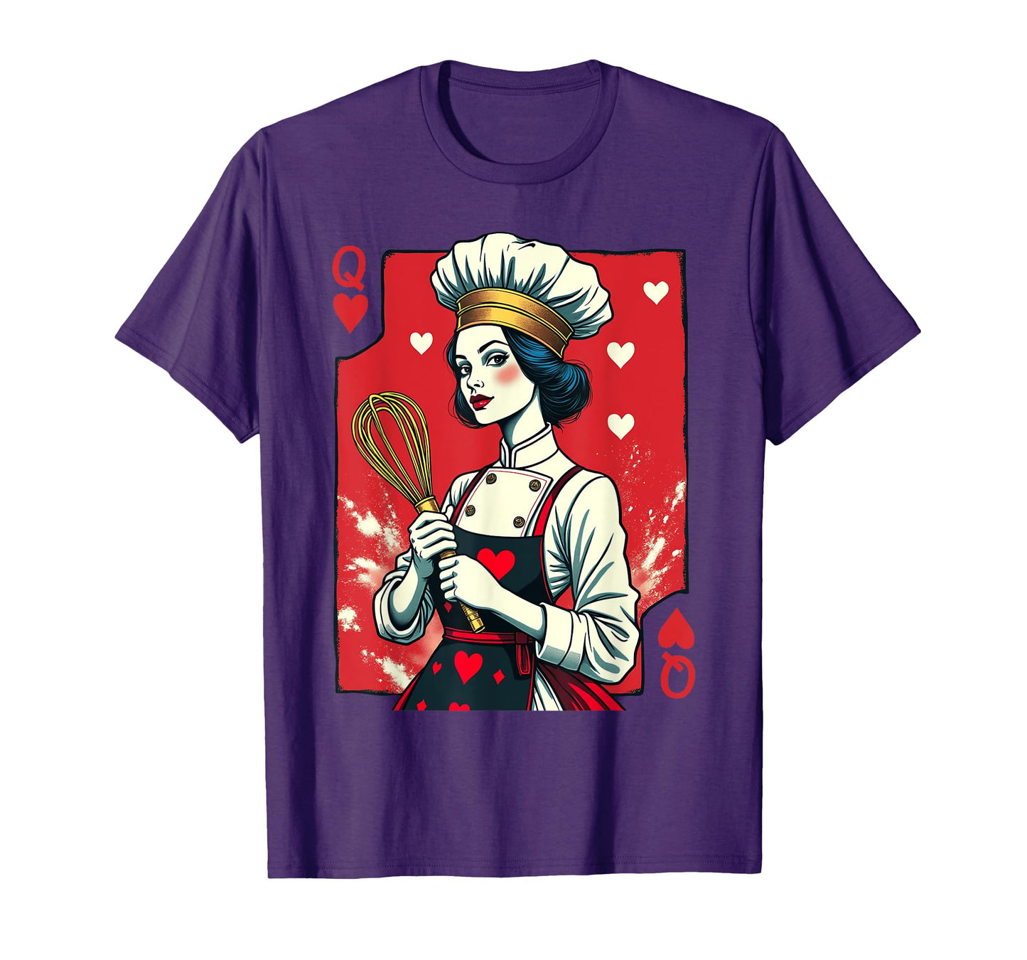 Baking Queen Of Tarts Playing Card Baker Cupcakes Whisk T-Shirt
