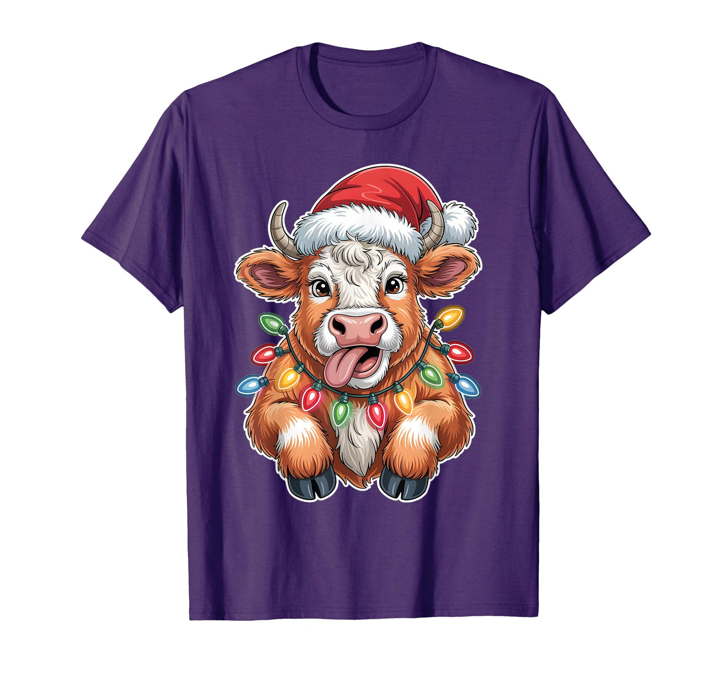 Cute Cow Calf Christmas Santa Hat Holiday Mooey Cows T-Shirt
