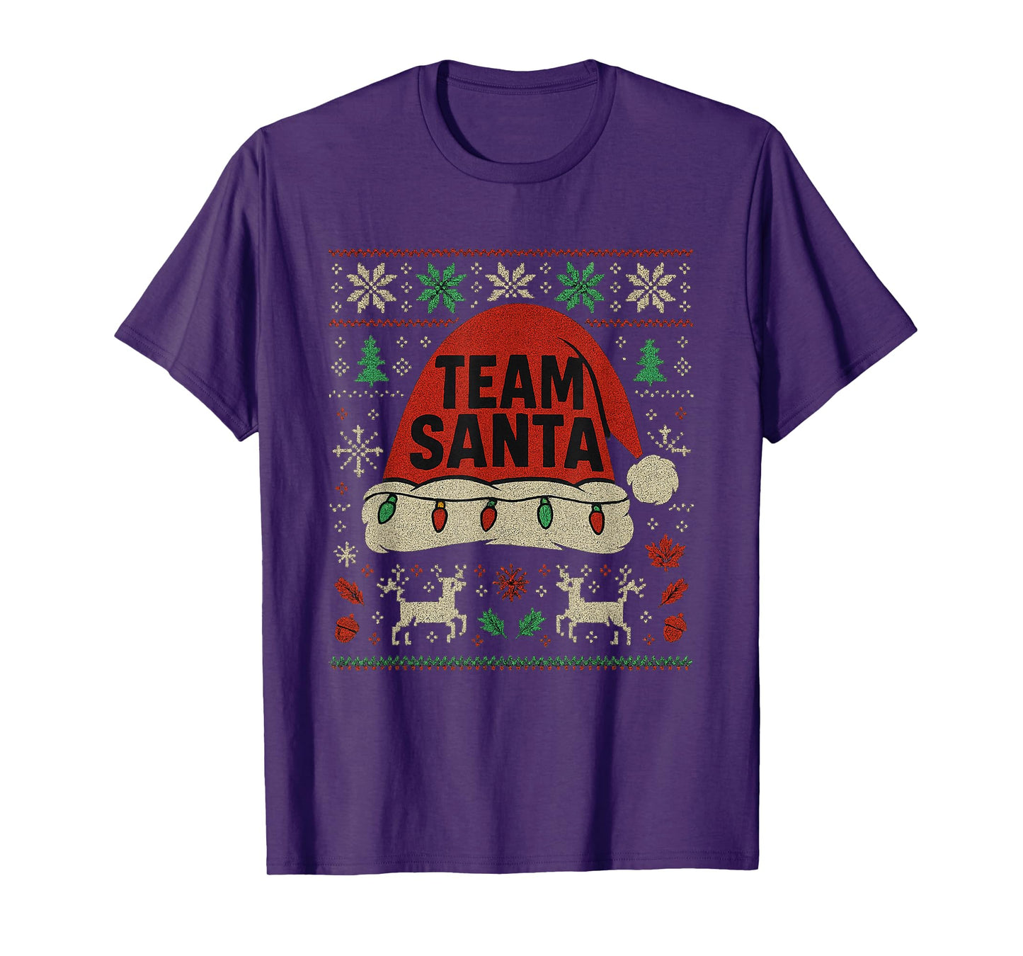 Team Santa Hat Christmas Squad Family Group Matching Pajamas T-Shirt