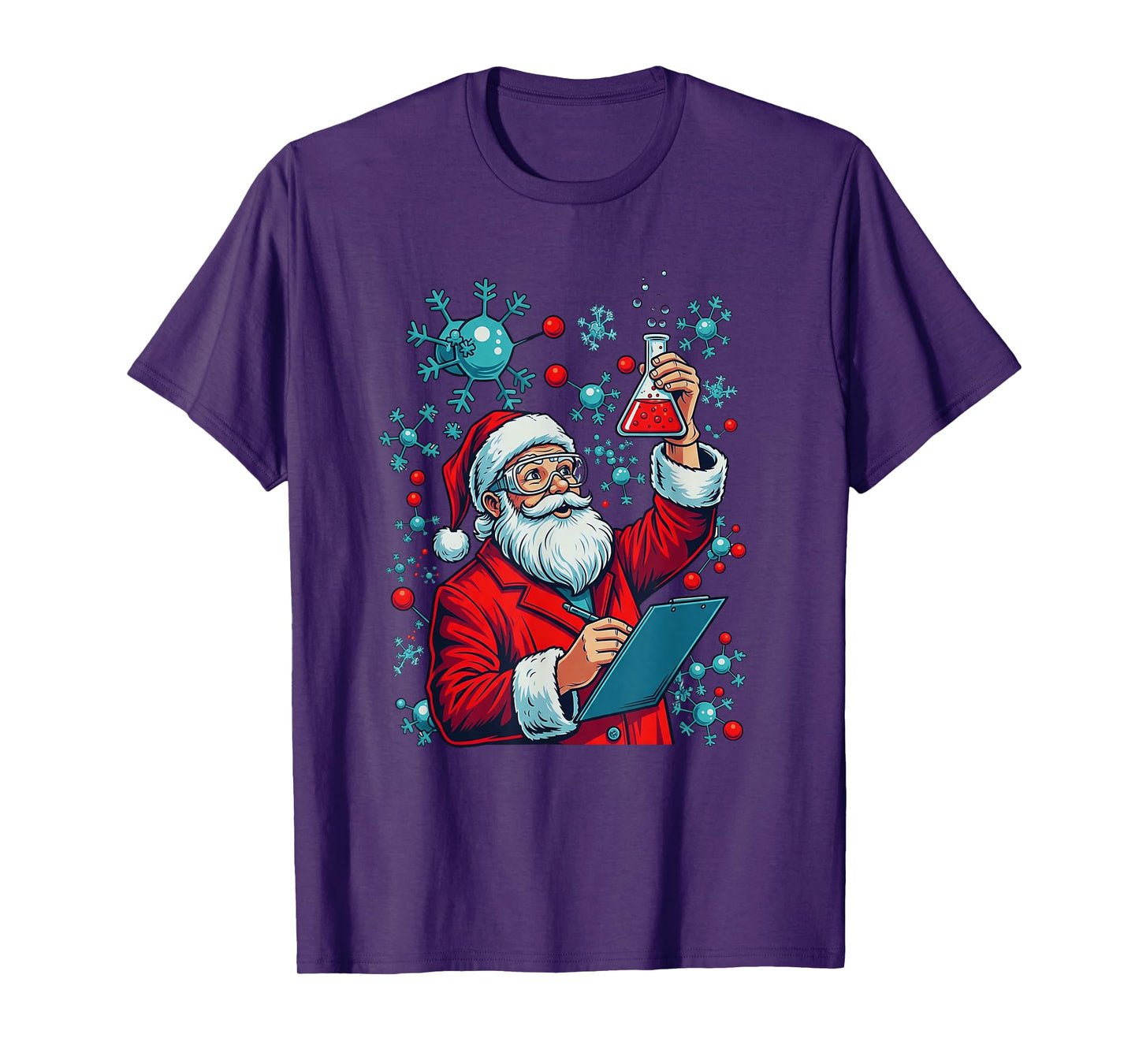 Science Christmas Funny Santa Chemist Scientist Geeky Claus T-Shirt