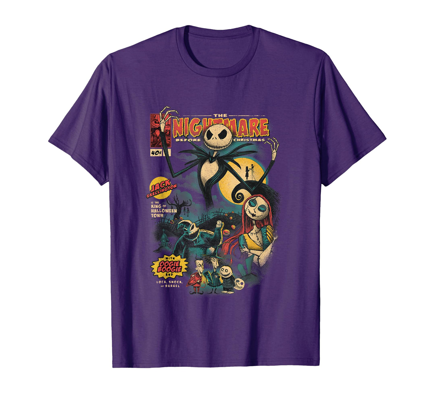 Disney The Nightmare Before Christmas Comic Cover Retro Logo T-Shirt