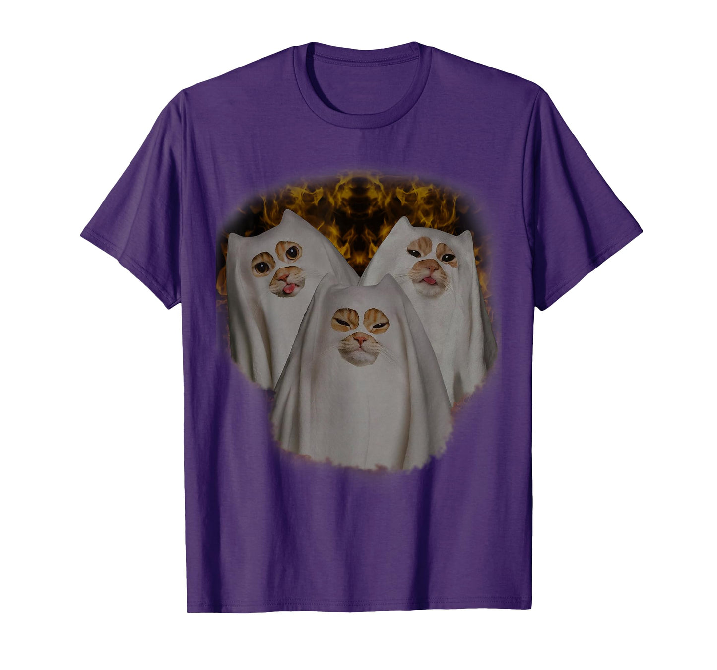 Ghost Cat Meme Funny Halloween Funny Wizard Cat Ghost T-Shirt
