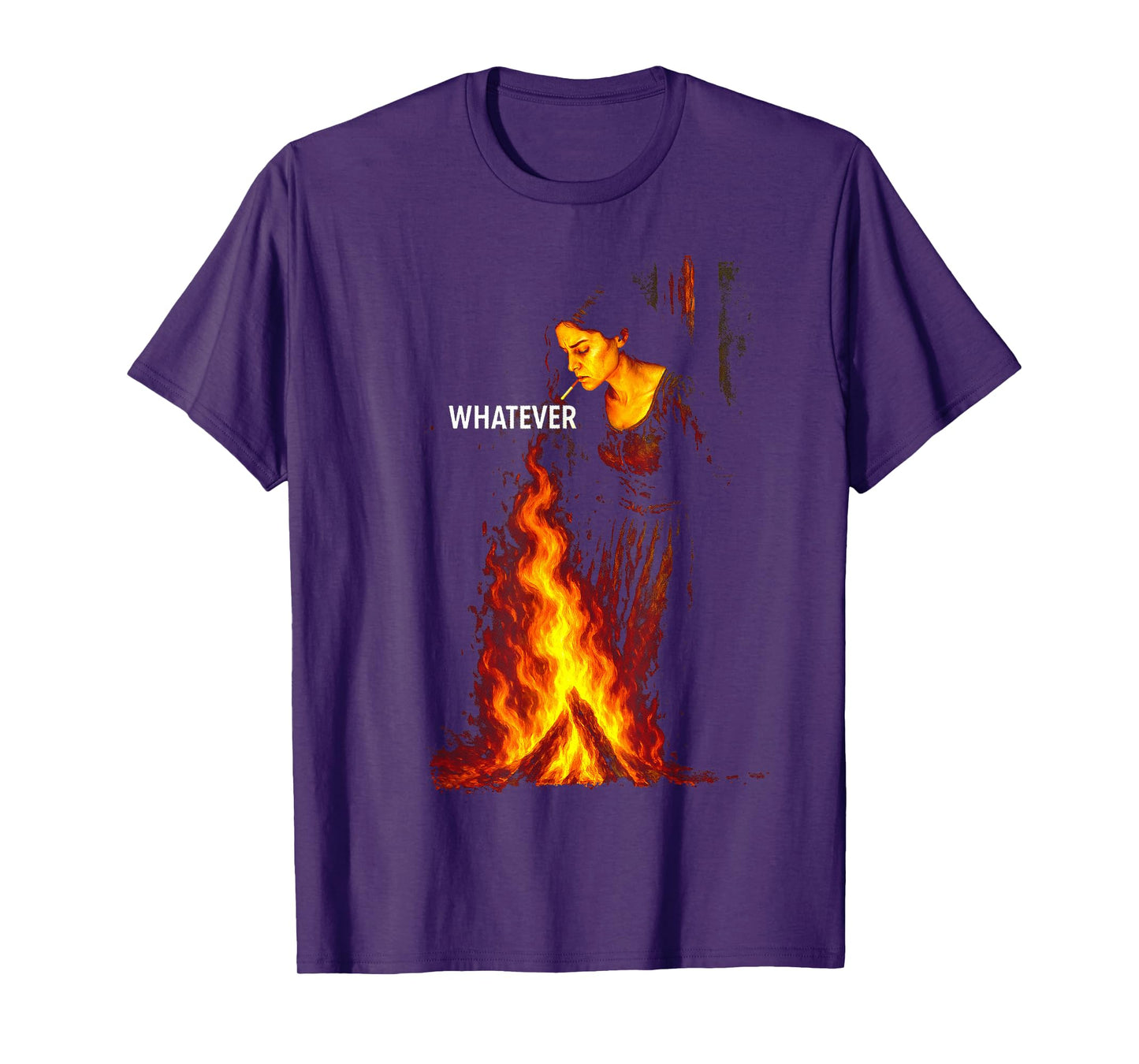 Burning Smoking Witch Pyre, Halloween Dark Humor Gothic T-Shirt