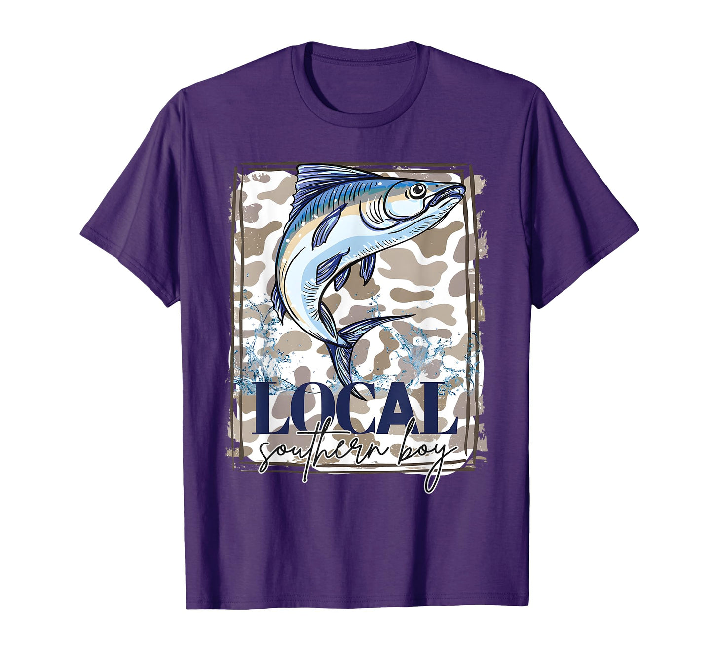 Local Southern Boy Fishing Camouflage Old Camo T-Shirt