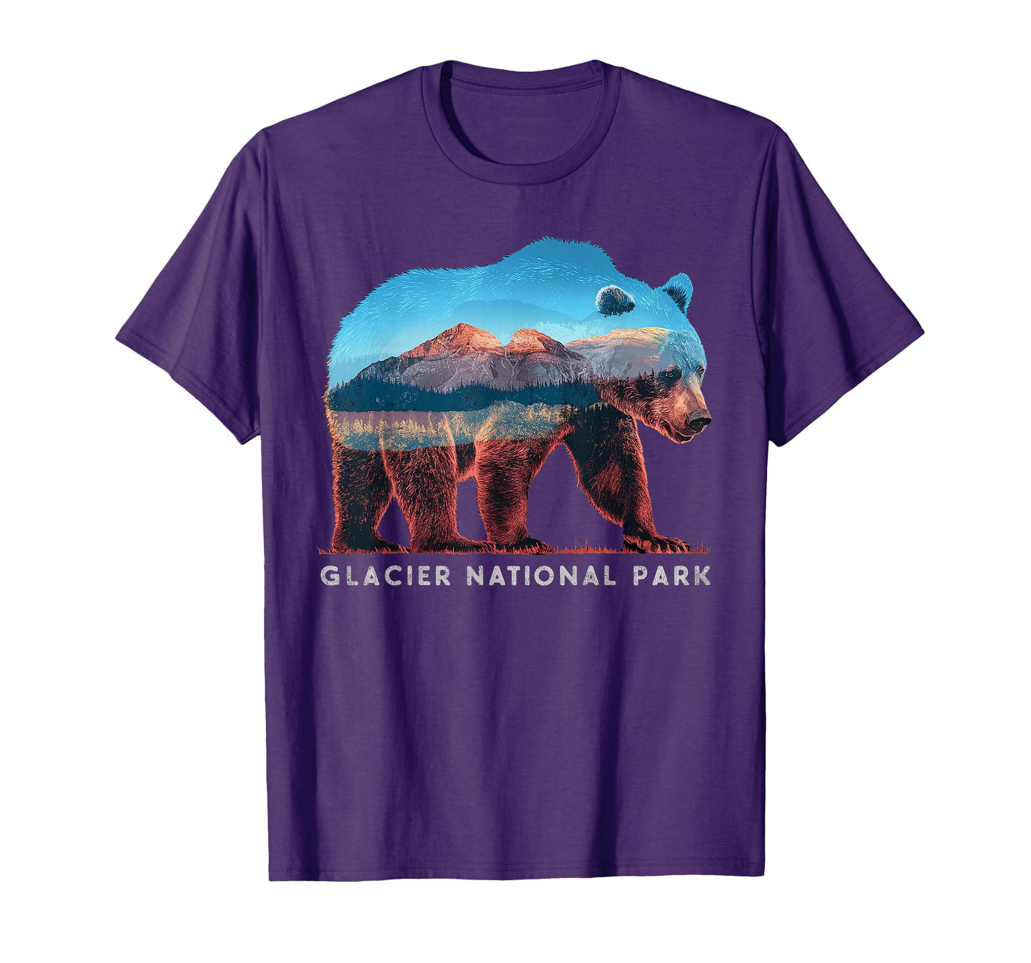 Retro Distressed Glacier Bear Glacier National Park Souvenir T-Shirt
