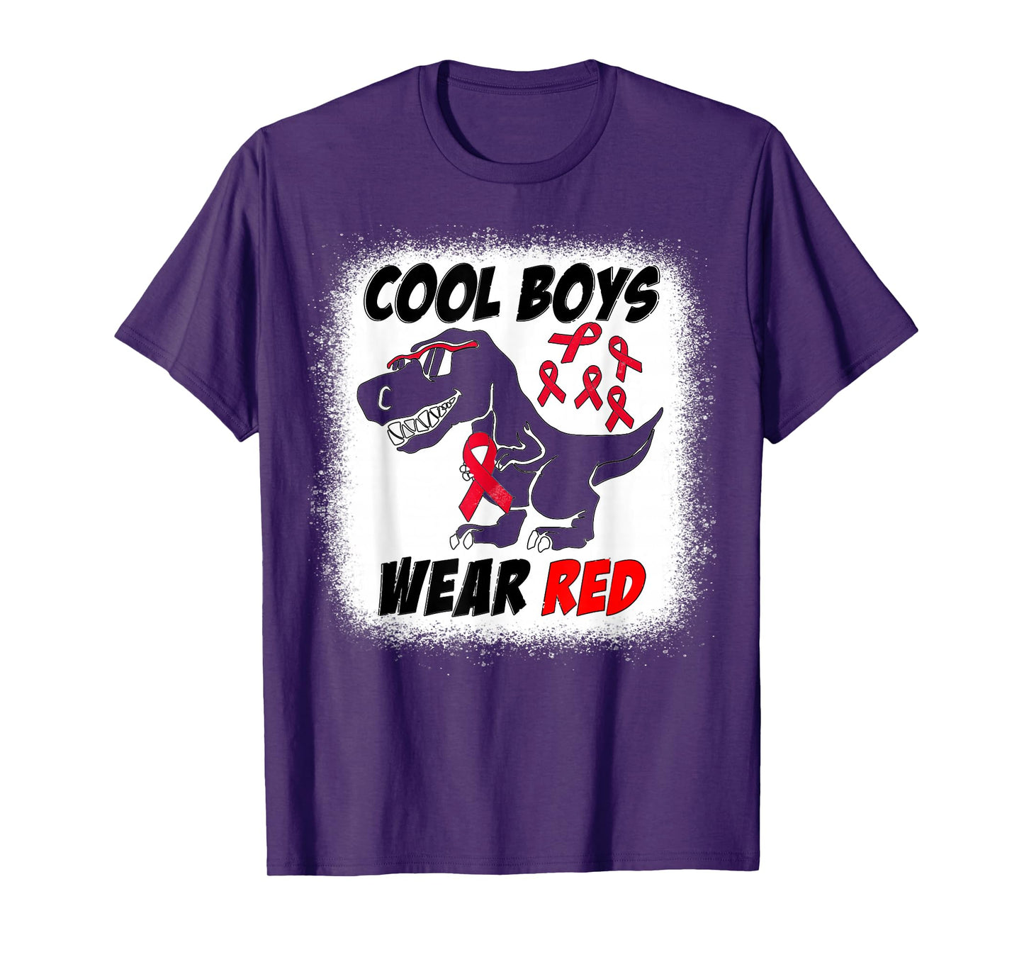 Cool Boys Wear Red For Red Ribbon Week T-Rex Dino Boys Kids T-Shirt