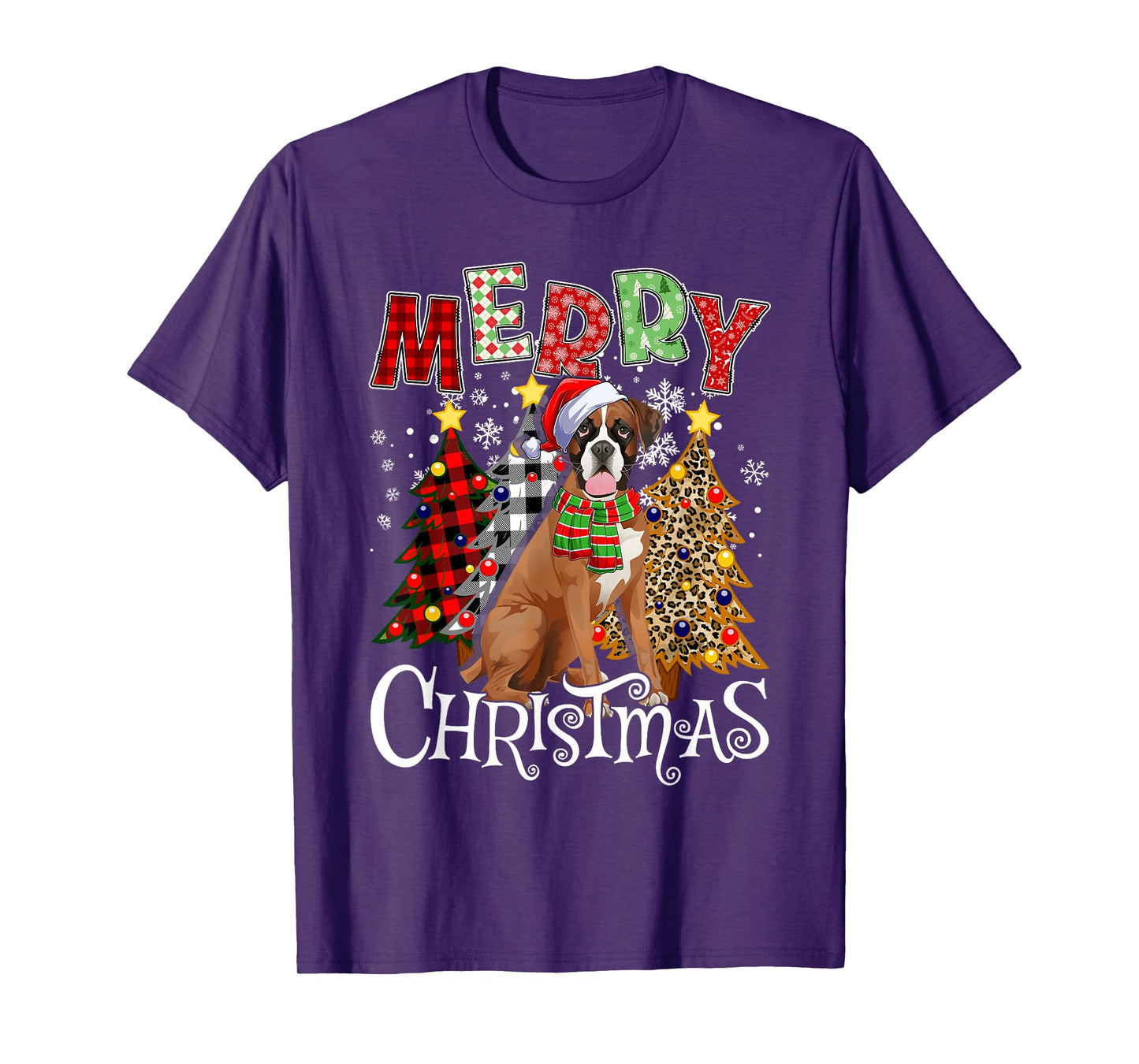 Funny Christmas Santa Hat Lights Pajama Dog Lover Men Women T-Shirt