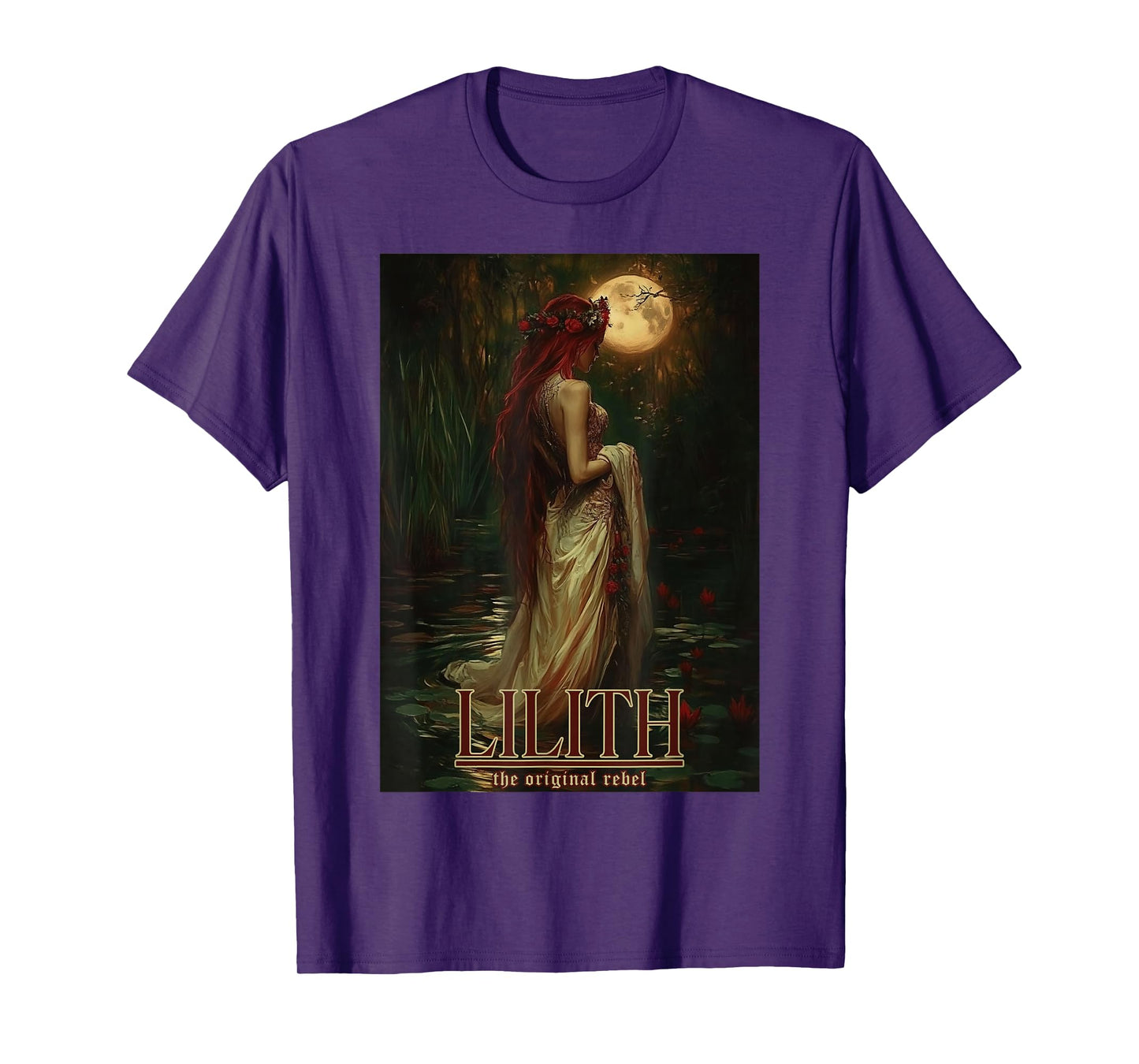 Lilith The Original Rebel Girl Floral Goddess Witch Pagan T-Shirt