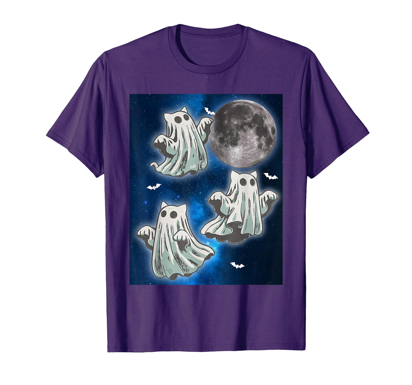 Ghost Cat Meme Funny Halloween Men Women Kids T-Shirt