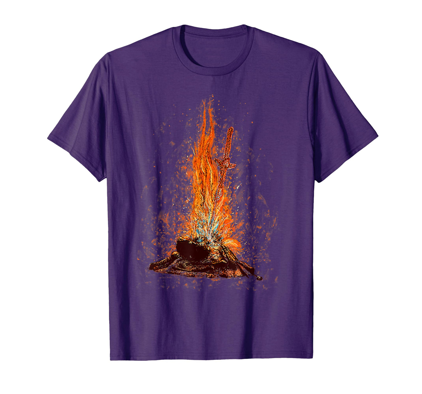 Retro Basic Bonfire Of Souls Funny Flame Sword T-Shirt