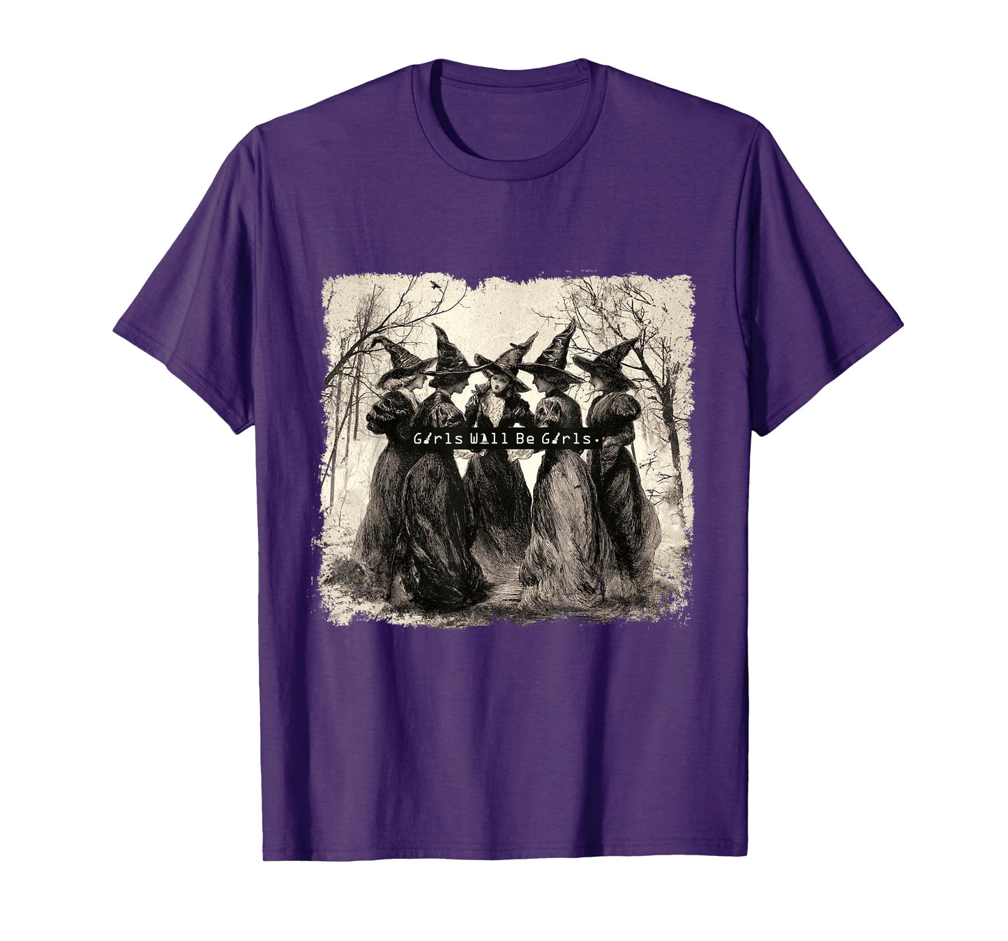 Vintage Girls Witch Funny Halloween Women Witchy Vibe T-Shirt
